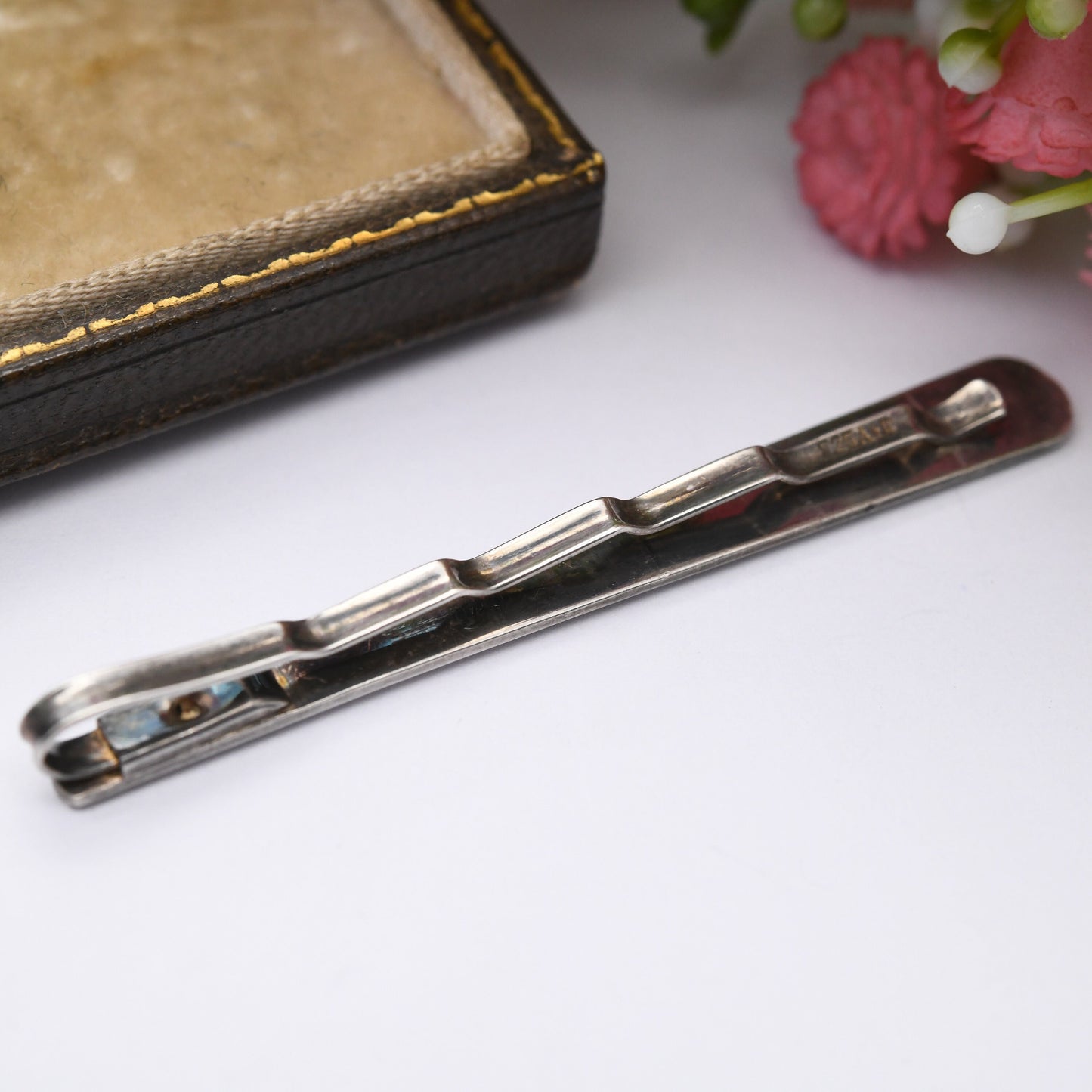 Vintage Andreas Daub Sterling Silver Tie Slide A*D - Mid-Century Minimal Professional Men's Tie Clip | Gift for Him.