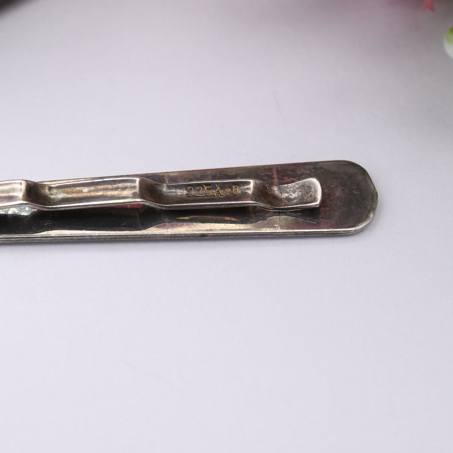 Vintage Andreas Daub Sterling Silver Tie Slide A*D - Mid-Century Minimal Professional Men's Tie Clip | Gift for Him.