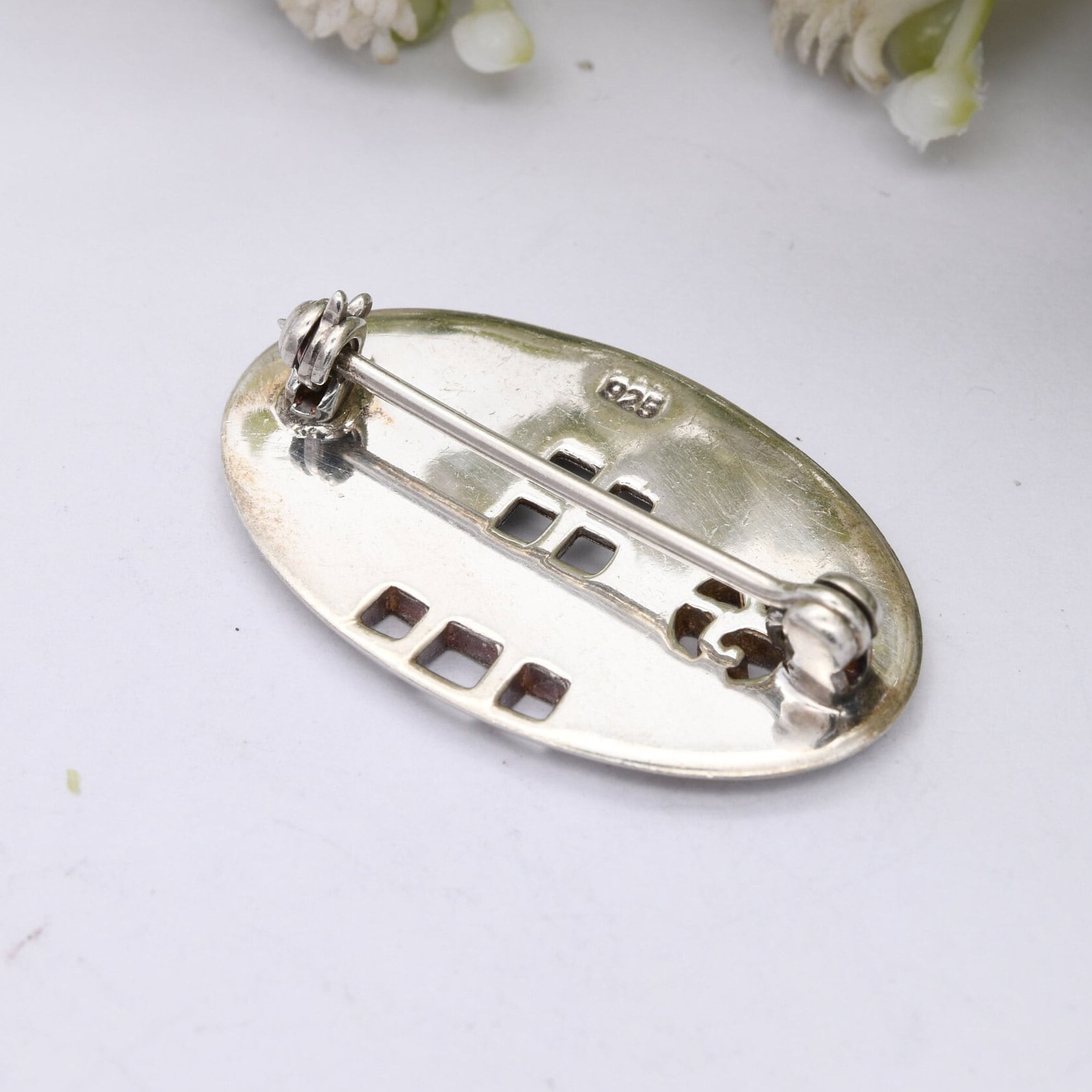 Vintage Celtic Sterling Silver Brooch - Scottish Window Design | Mackintosh Style Rose