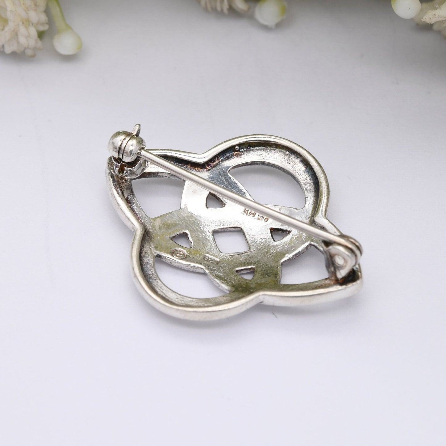 Vintage Kit Heath Sterling Silver Brooch - Open Celtic Knot Design | Twisted Quatrefoil