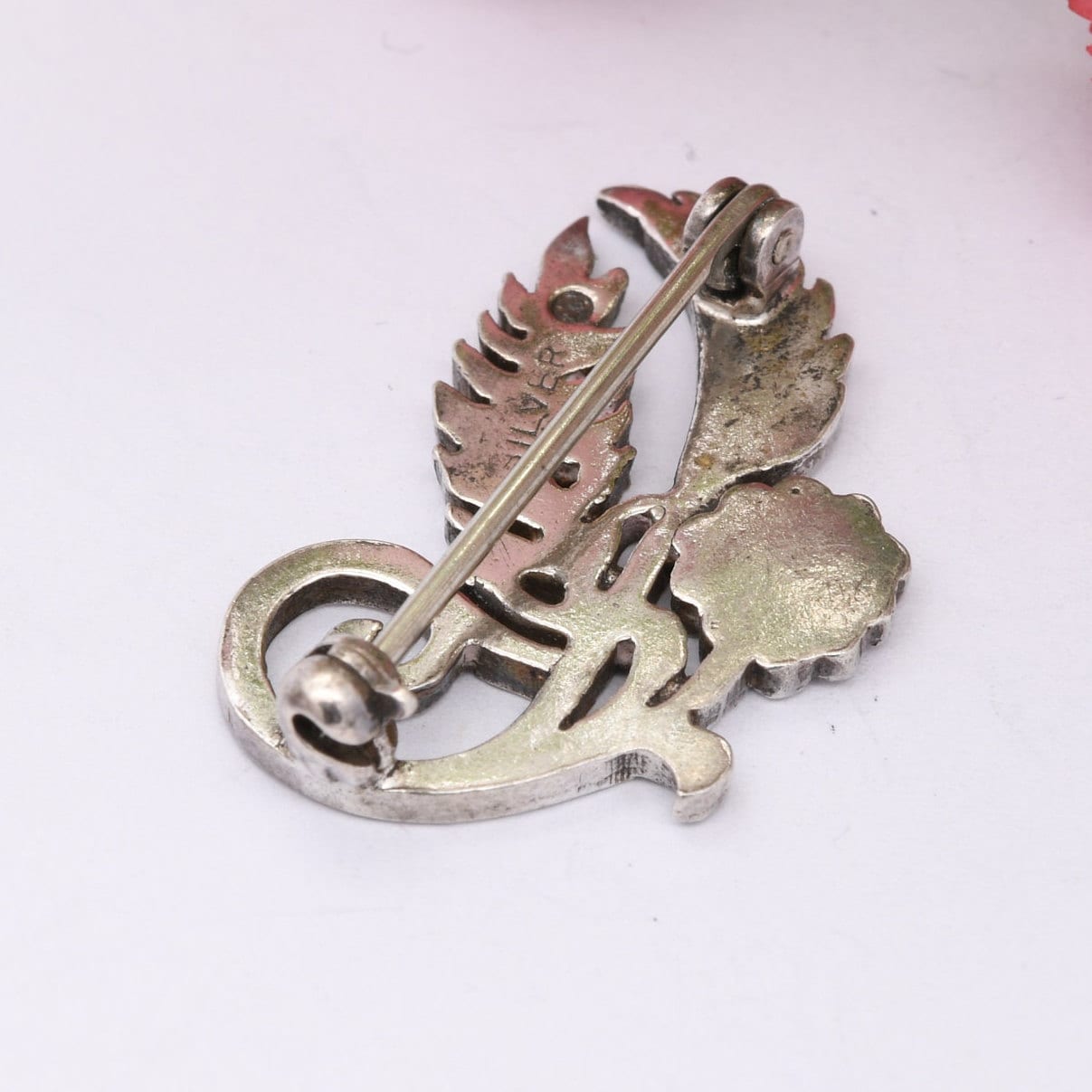 Vintage Ortak Sterling Silver Openwork Flower and Leaves Brooch by Malcolm Gray - Floral Cut Out Design | Celtic Jewellery