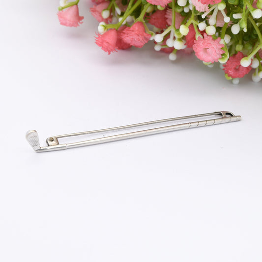 Vintage Golf Club Sterling Silver Brooch - Golfing Gift | Unusual Bar Brooch