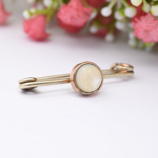 Antique Rolled Gold Mother of Pearl Bar Brooch - Registration Number 460514