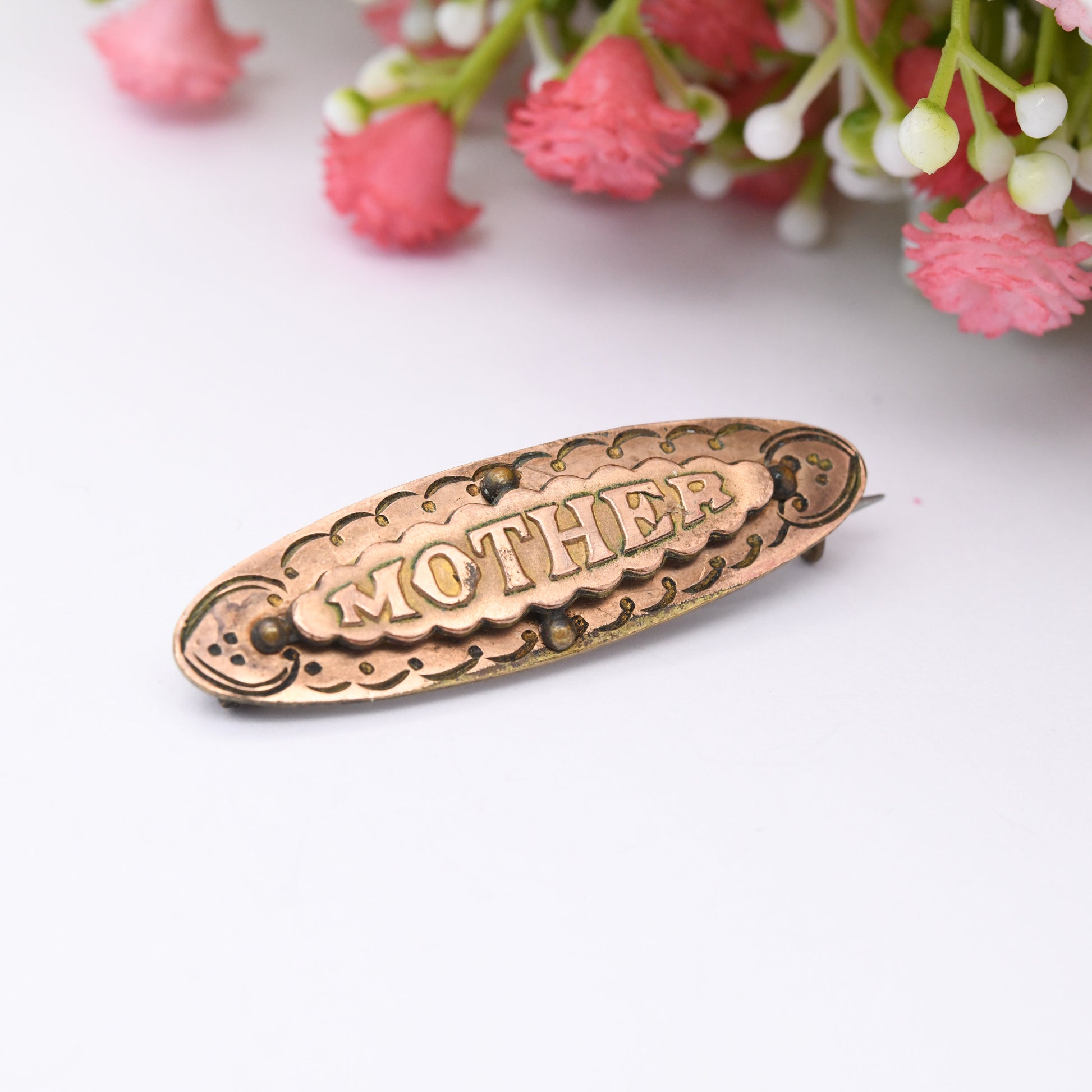 Antique Gold Fronted Mother Brooch - c. 1890 Late Victorian | AJC Alfred James Cheshire