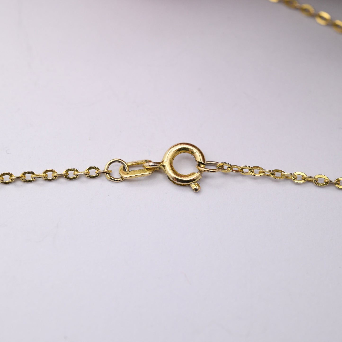 Vintage Gold Plated Pendant Necklace with Blue Paste Stone on Trace Chain - Mid-Century Costume Jewellery