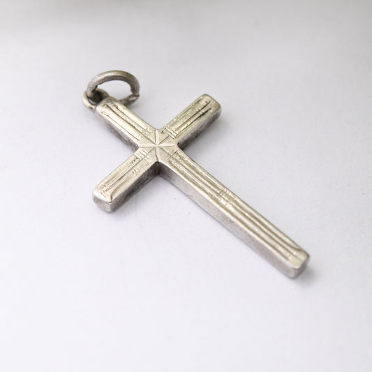 Vintage Sterling Silver Cross Pendant by AJH