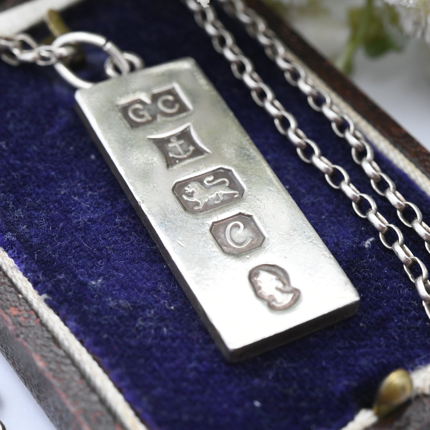 Vintage Sterling Silver Ingot Pendant 1977 with Queen Elizabeth II Silver Jubilee Stamp - Hallmarked Birmingham GC | Mid-Century Necklace