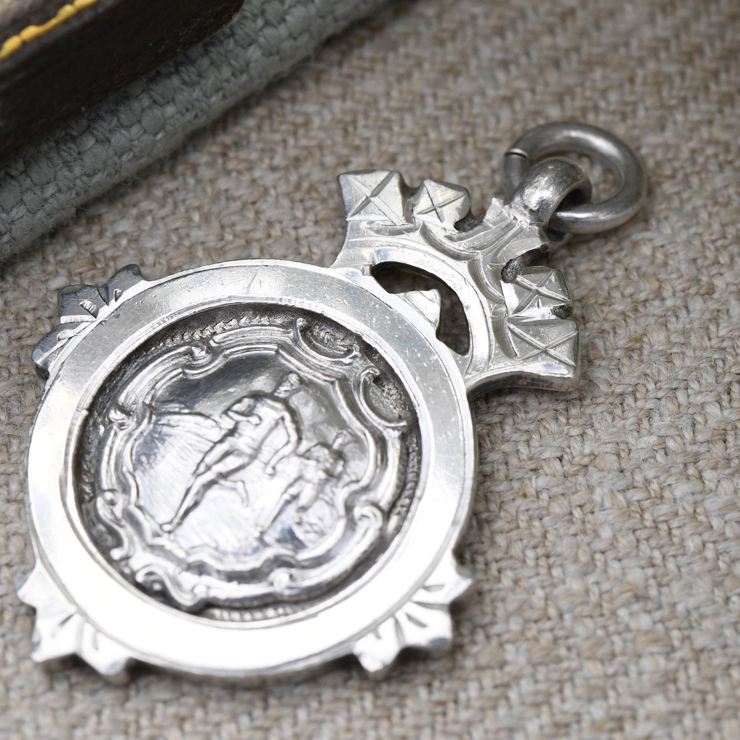 Vintage Sterling Silver Watch Fob 1930 by Thomas James Skelton - Runner Winner's Sports Medal