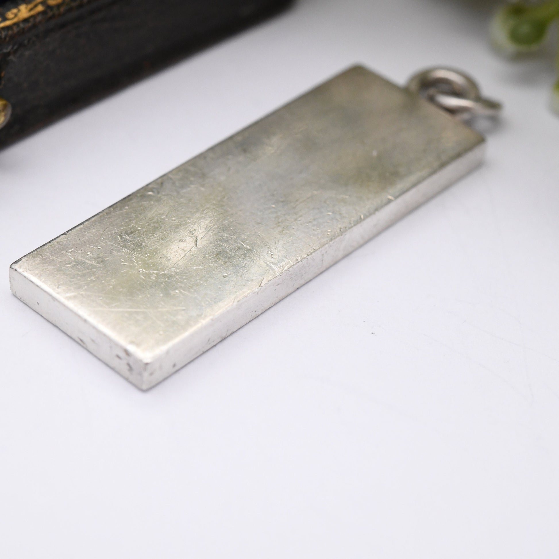 Vintage Sterling Silver Ingot Pendant 1977 with Queen Elizabeth II Silver Jubilee Stamp - Hallmarked Sheffield L&N | Mid-Century Necklace