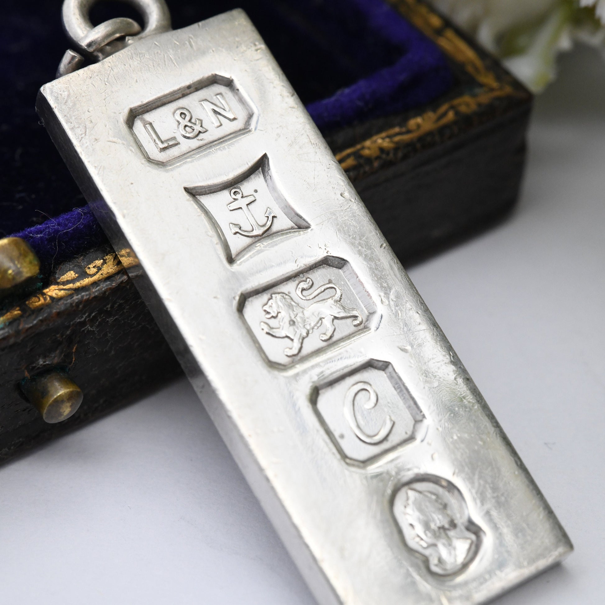 Vintage Sterling Silver Ingot Pendant 1977 with Queen Elizabeth II Silver Jubilee Stamp - Hallmarked Sheffield L&N | Mid-Century Necklace