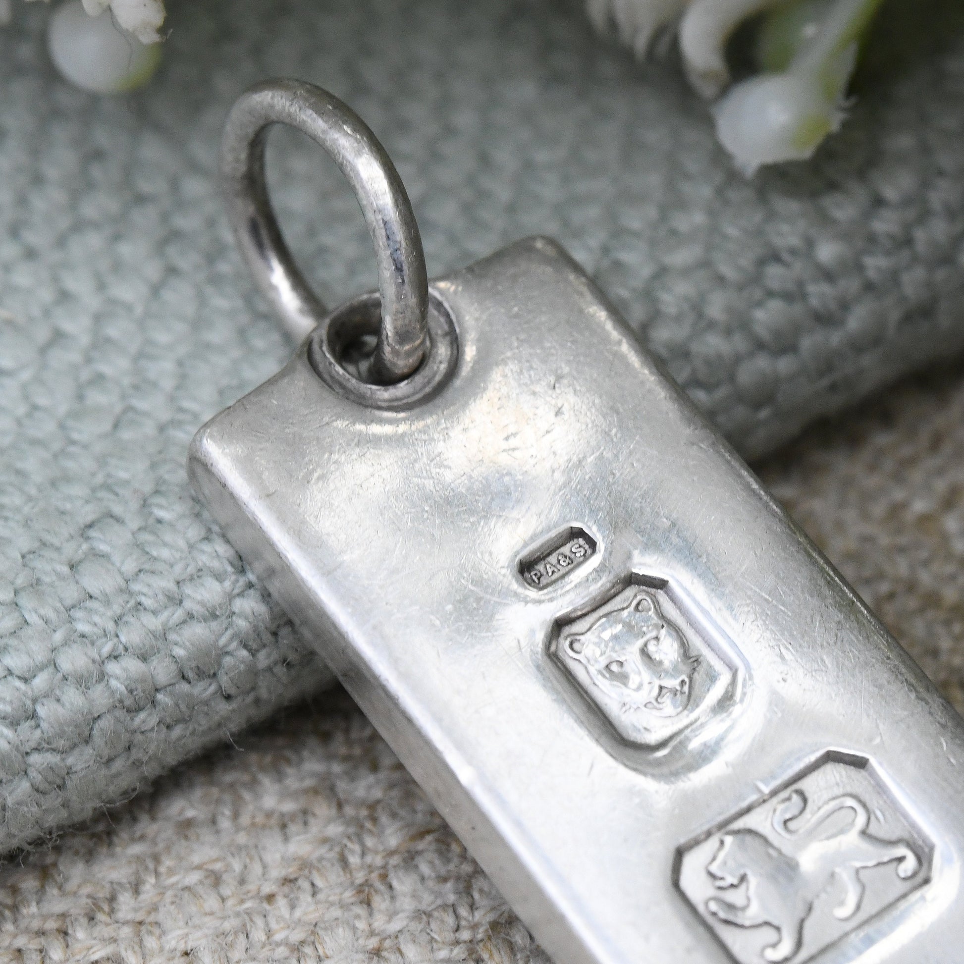 Vintage Sterling Silver Ingot Pendant 1977 with Queen Elizabeth II Silver Jubilee Stamp - Hallmarked in London | Mid-Century Necklace