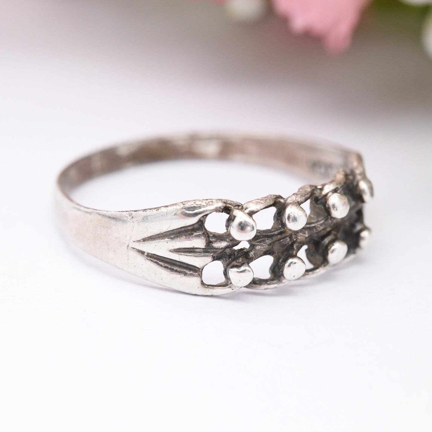 Vintage Sterling Silver Keeper Ring - 2 Rows | Unisex Everyday Silver Band | UK Size - O 1/2 | US Size - 7 1/2