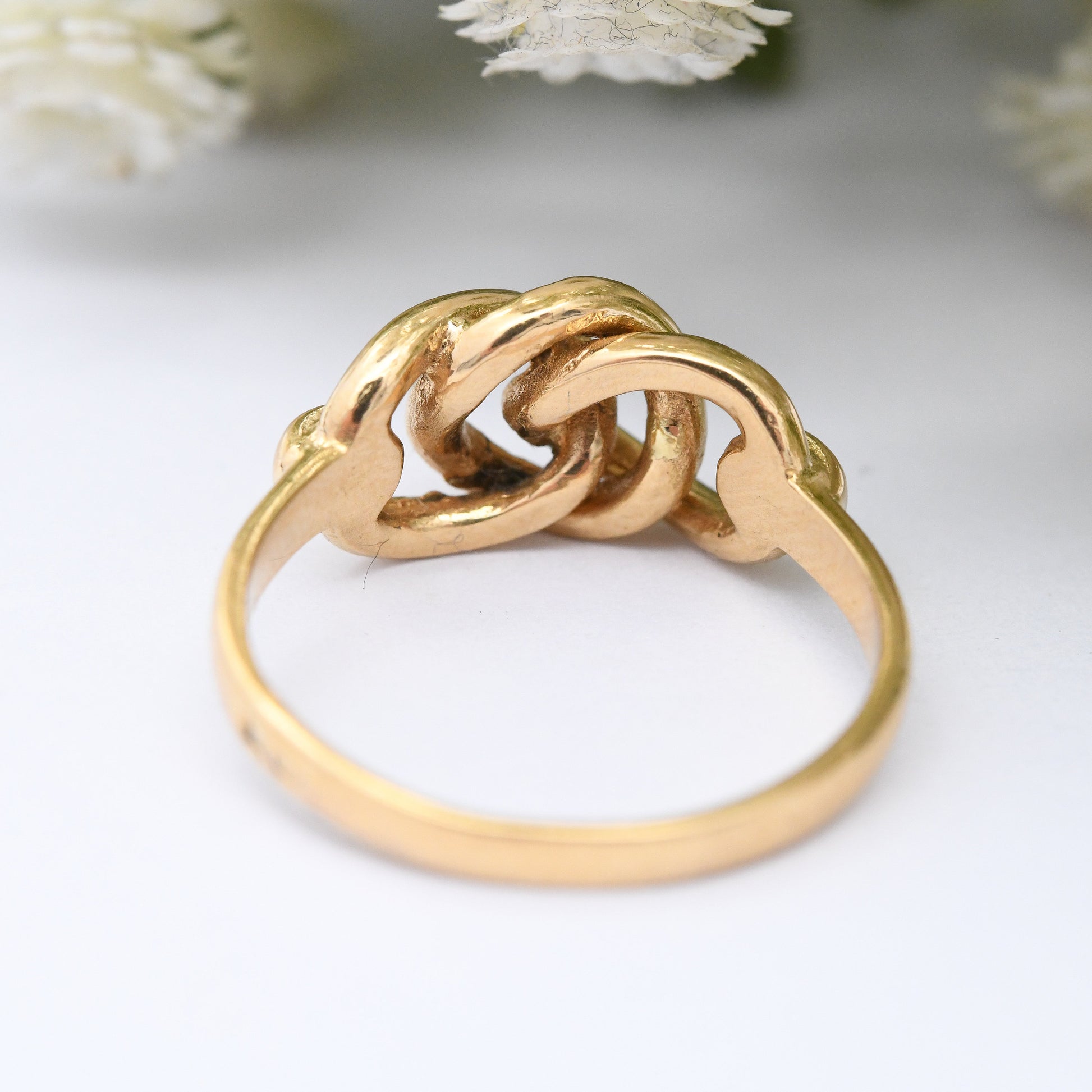 Vintage 19ct Gold Curb Chain Ring - Portuguese Gold Jewellery | Chunky Chain Link Band Statement Ring | UK Size - N | US Size - 6 3/4