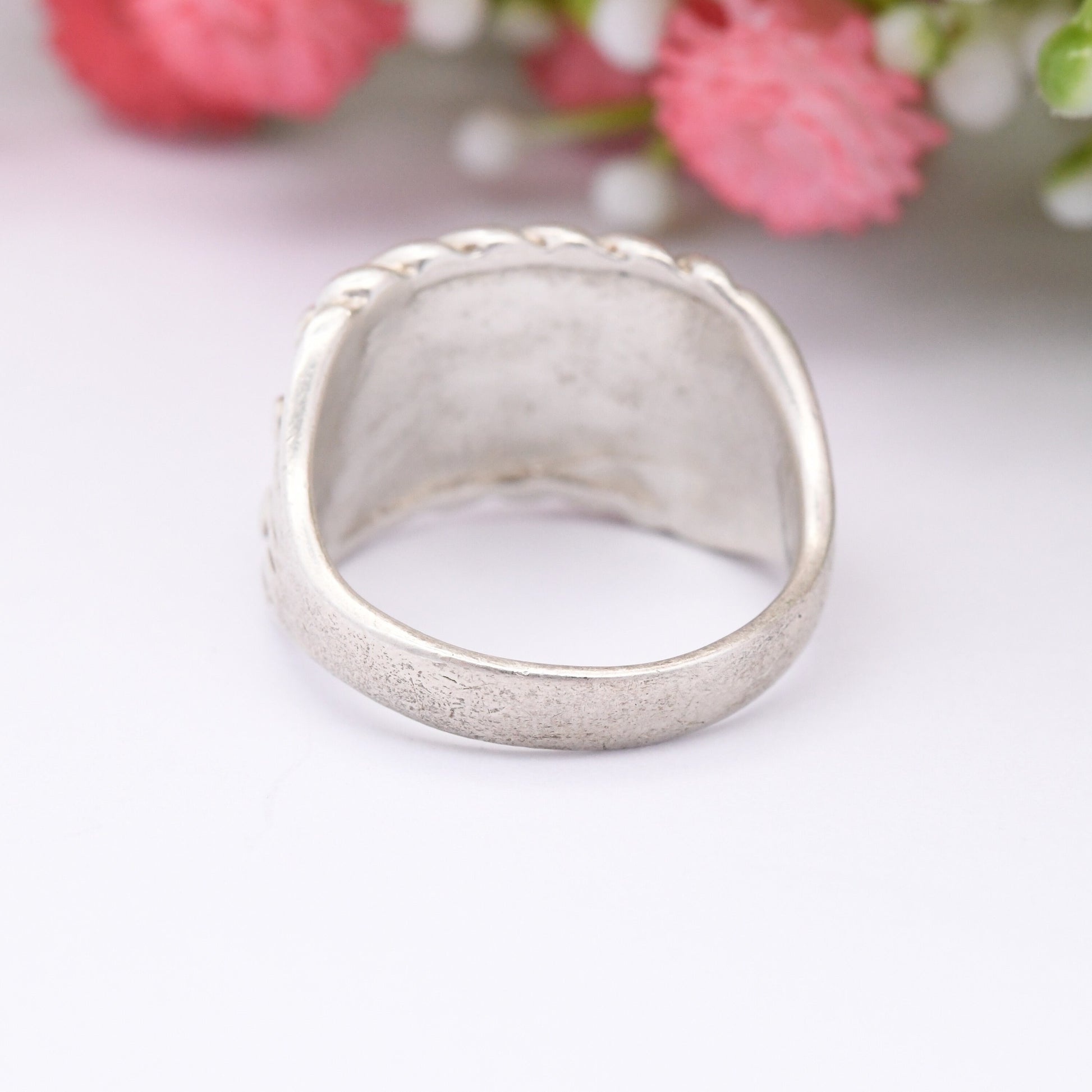 Vintage Sterling Silver Keeper Ring - Chunky 4 Rows | Unisex Everyday Silver Band | UK Size - L 1/2 | US Size - 6