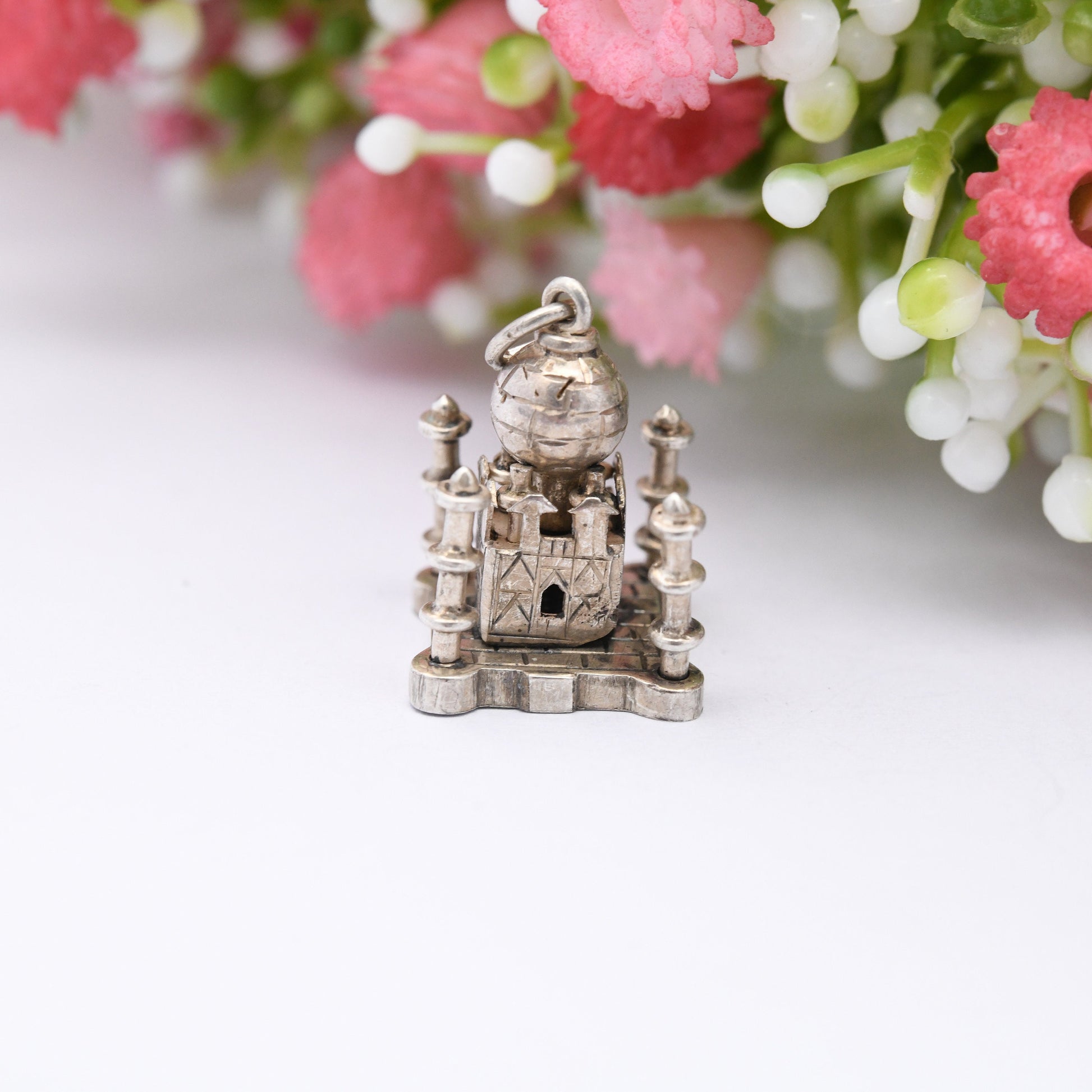 Vintage Sterling Silver Mosque Charm Pendant - Mechanical Articulated | for Charm Bracelet | Nicely Detailed