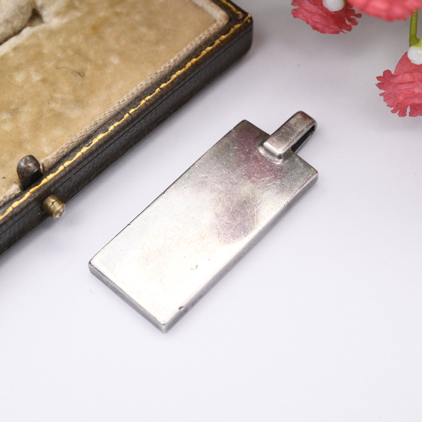 Vintage Sterling Silver Ingot Pendant 1978 - Hallmarked London ED | Mid-Century Necklace