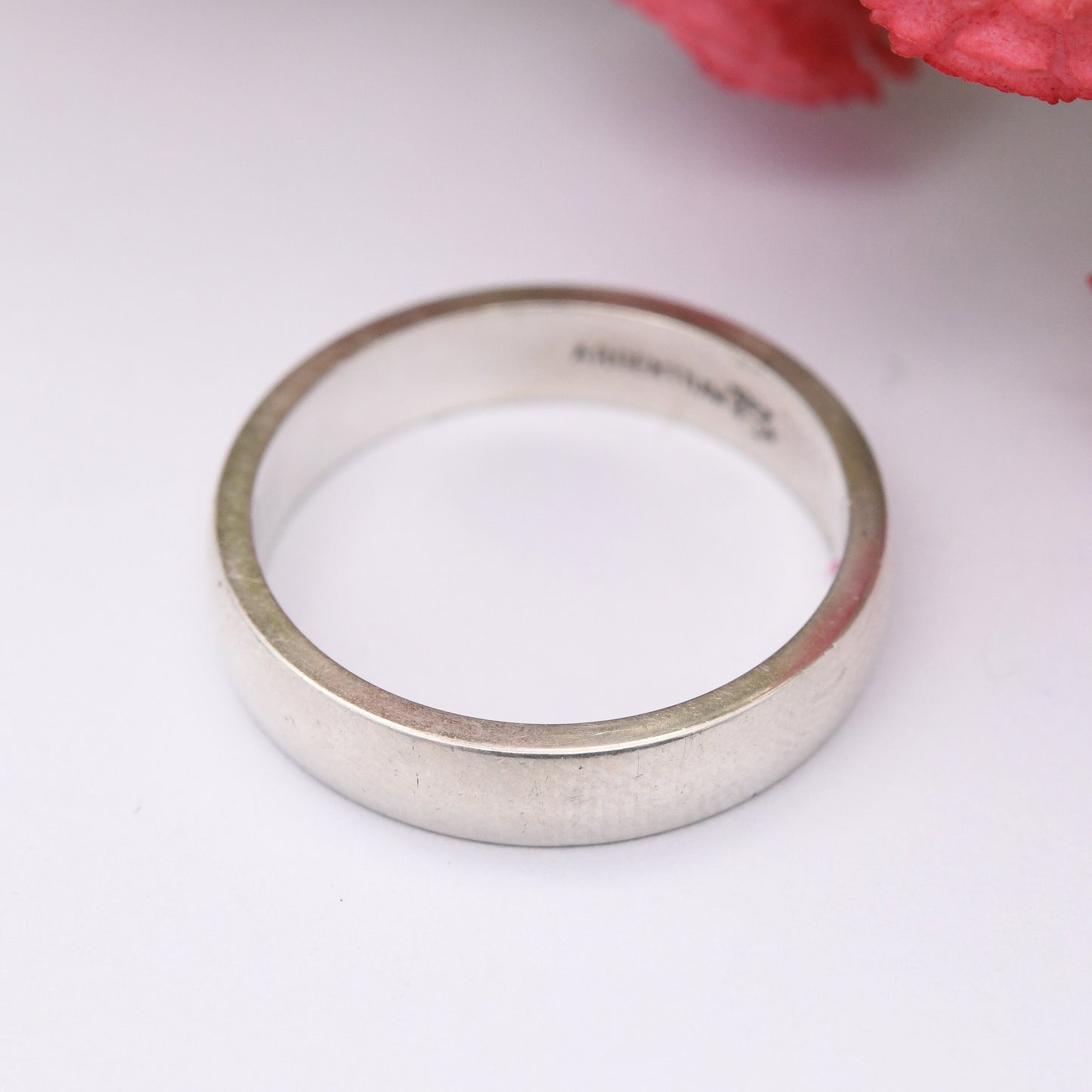 Argentium Silver Band Ring - Everyday Silver Tarnish Resistant | Unisex Minimalist Jewellery | UK Size - O | US Size - 7 1/4