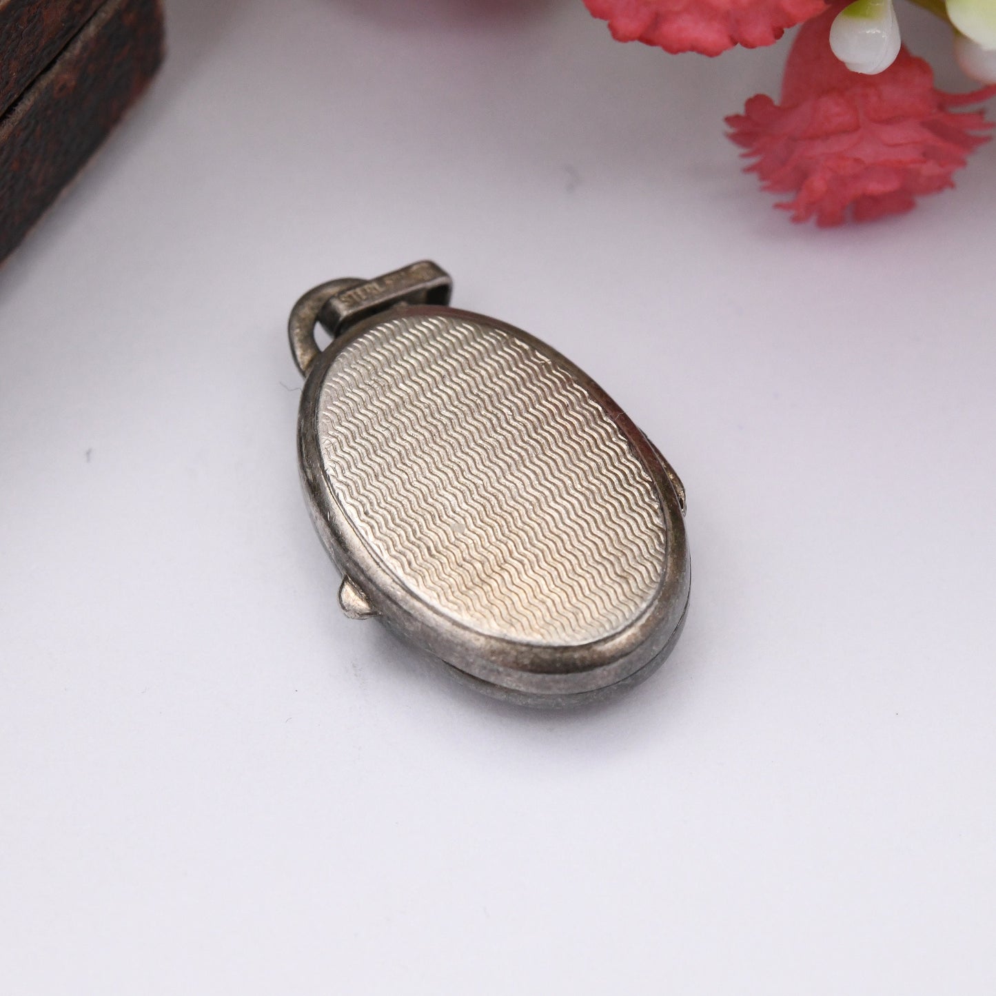 Vintage Sterling Silver Mother of Pearl Locket Pendant by Rodi and Wienenberger R&W - Mid-Century Designer Pretty Little Silver Locket Gift