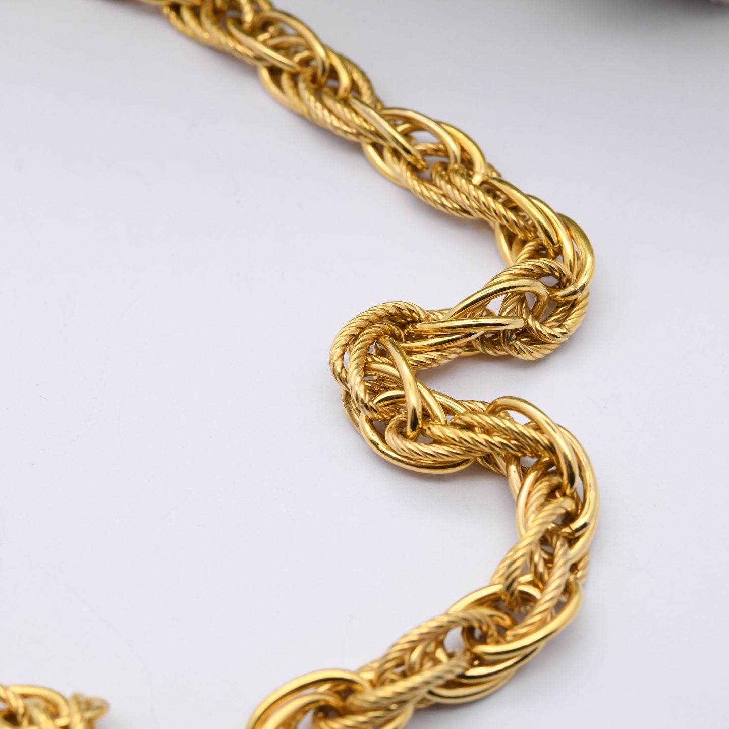 Italian Sterling Silver Prince of Wales Link Chain Necklace - Large Y2K Gold Plated Silver Necklace | Adjustable Length 39cm - 44cm