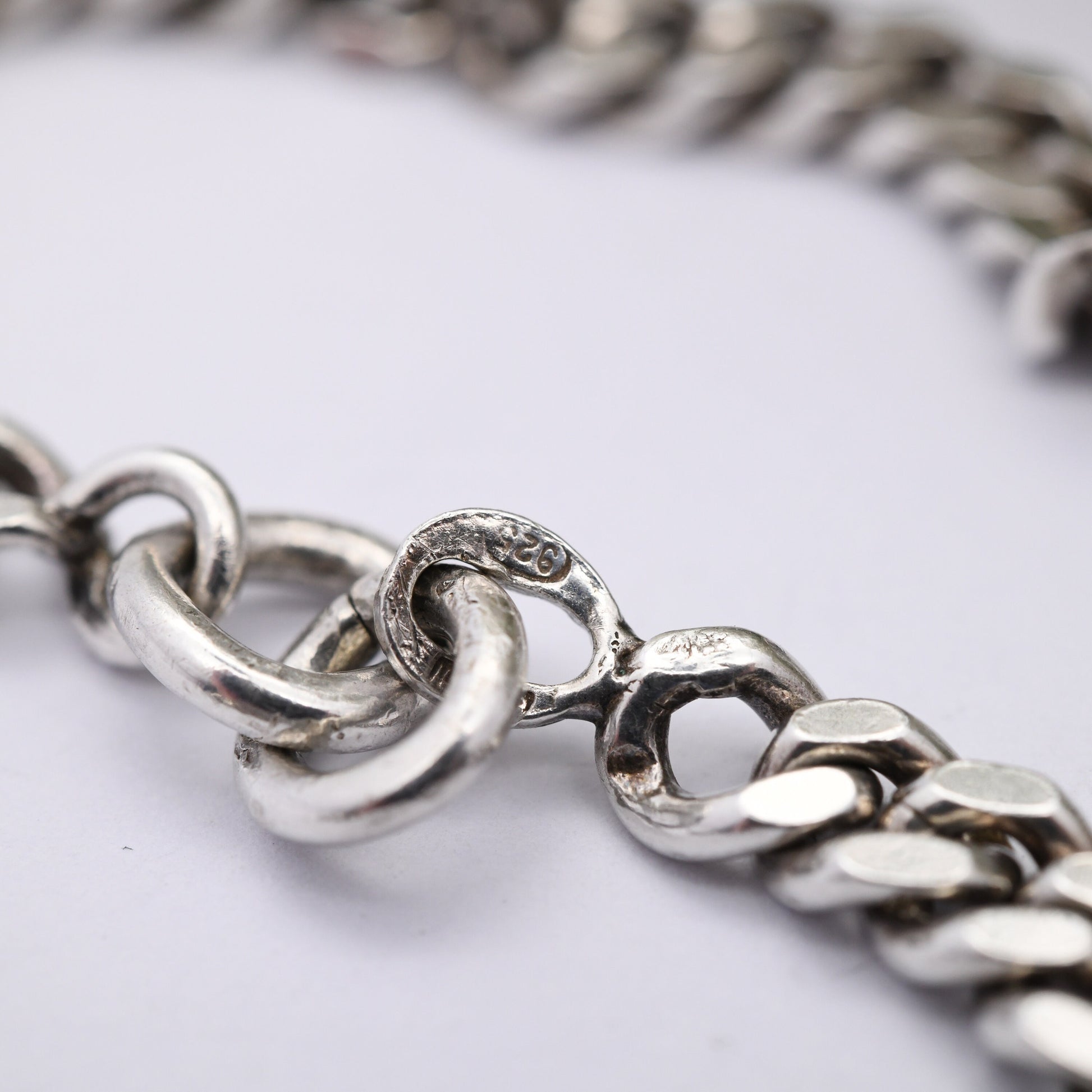 Vintage Sterling Silver Long Curb Link Chain Necklace - Y2K Flat Curb | Heavy Silver Necklace | 28" 71cm