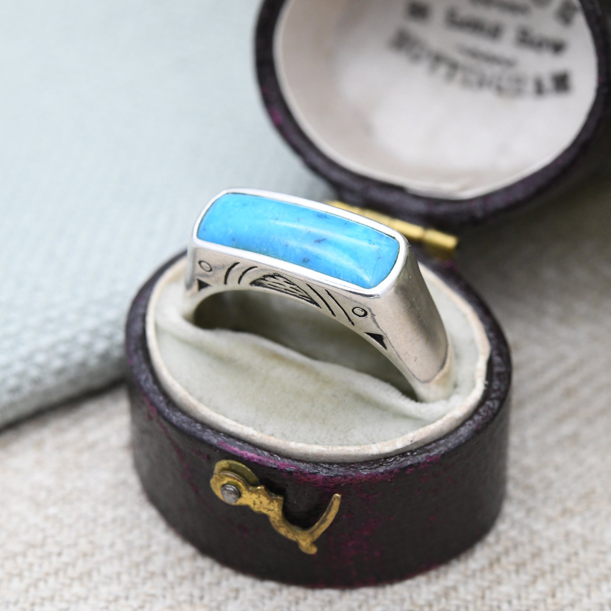 Carolyn Pollack Relios Sterling Silver Turquoise Ring - QVC New Mexico Southwestern Design | Blue Gemstone | UK Size - R | US Size - 8 3/4