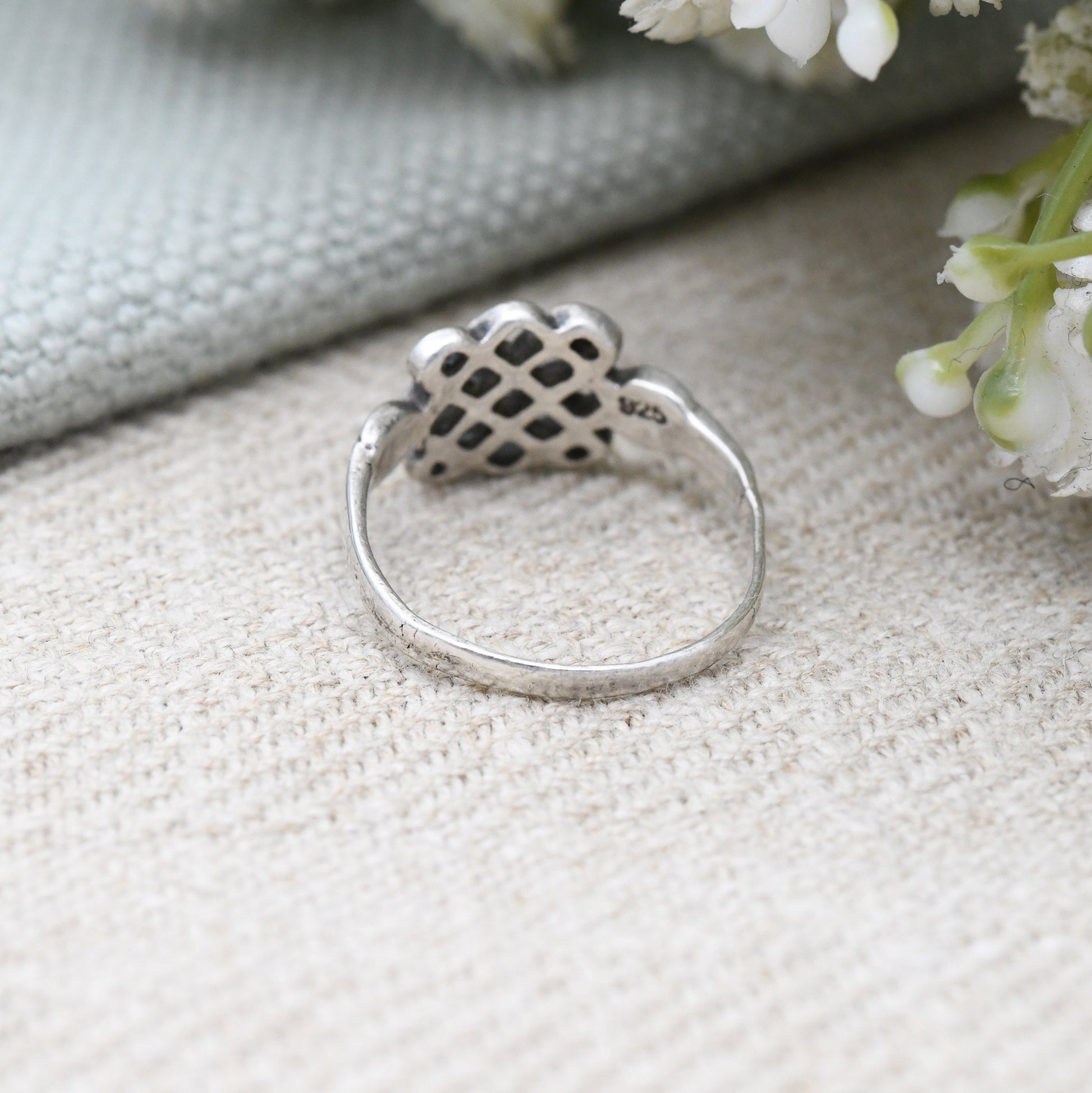 Vintage Sterling Silver Celtic Knot Ring - Woven Design | Unisex Statement | UK Size - L | US Size - 5 3/4