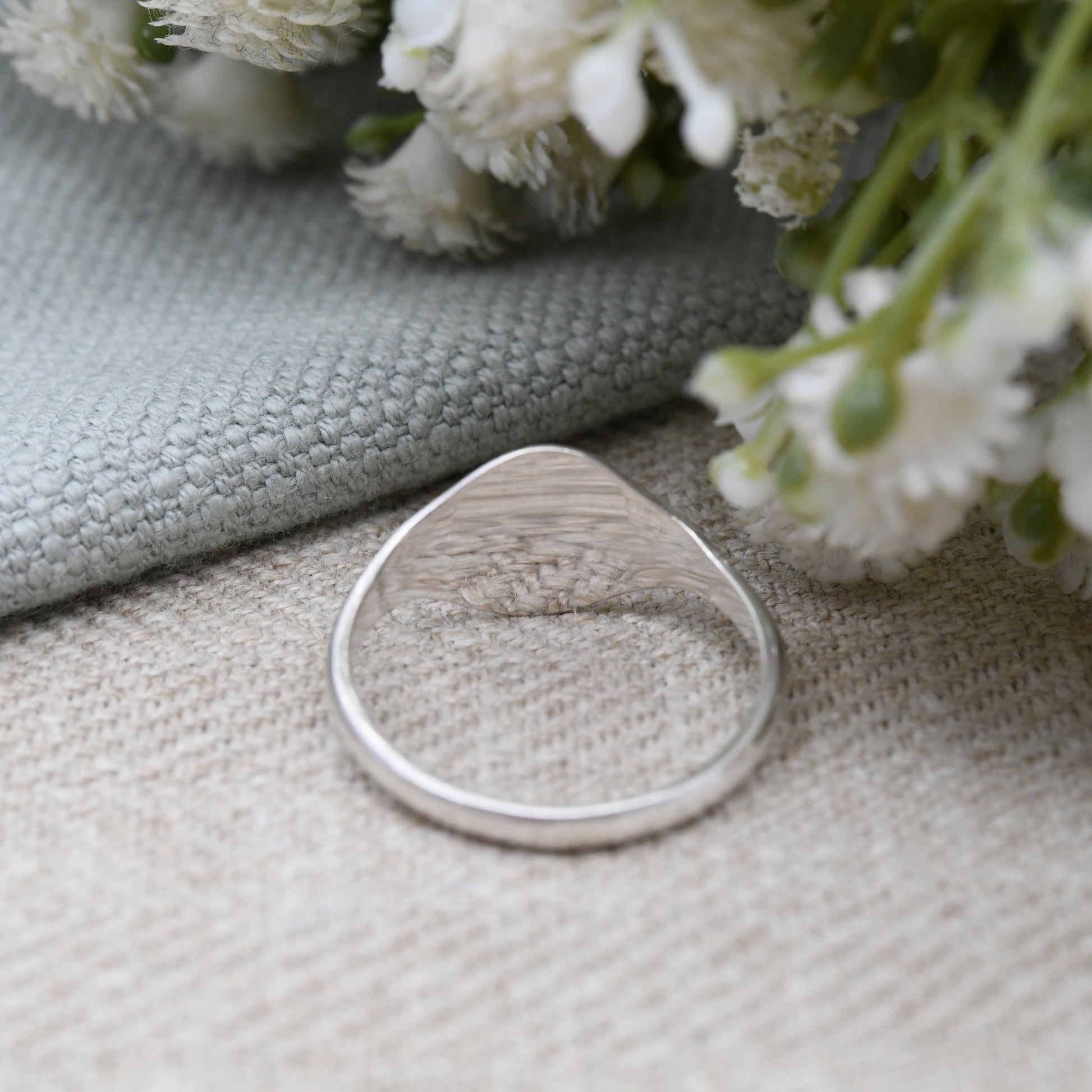 Vintage Sterling Silver Signet Ring Mid-Century - Minimal Middle Finger Ring | Unisex Everyday Silver | UK Size - T | US Size - 9 1/2