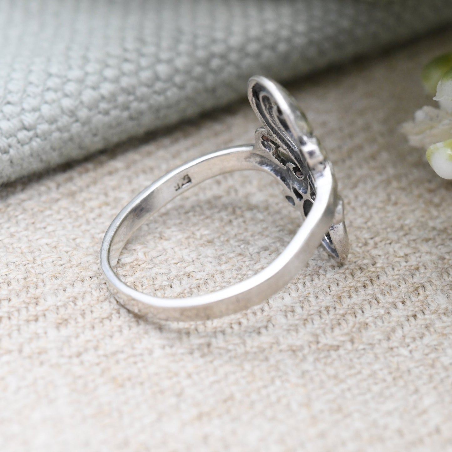 Vintage Sterling Silver Wave Form Ring - Openwork Band S Shape | Pretty Everyday Jewellery | UK Size - K | US Size - 5 1/4