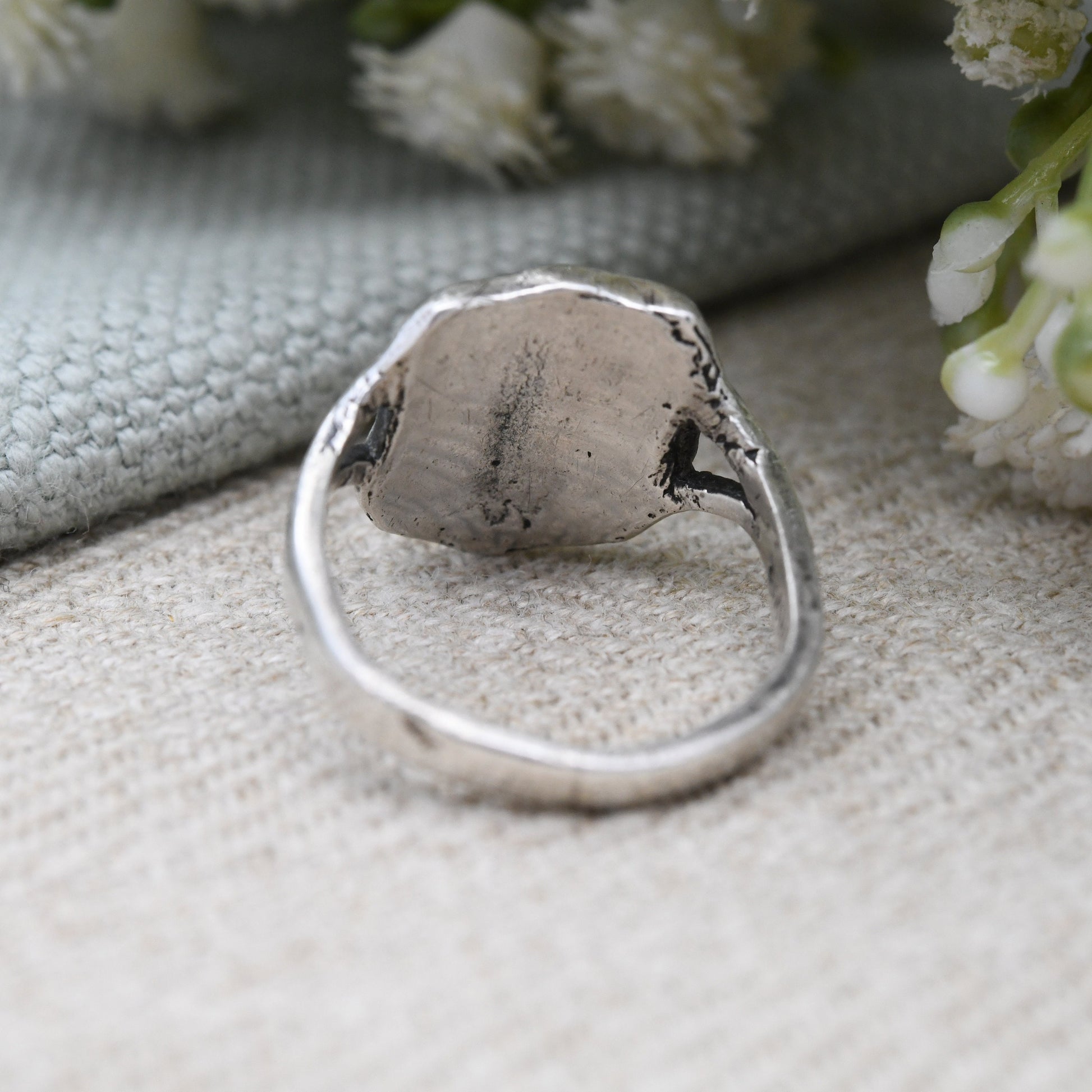 Vintage Sterling Silver Scottish Shield Signet Ring with Lion Rampant Flag - Mid-Century Patriotic Jewellery | UK Size - N | US Size - 6 3/4