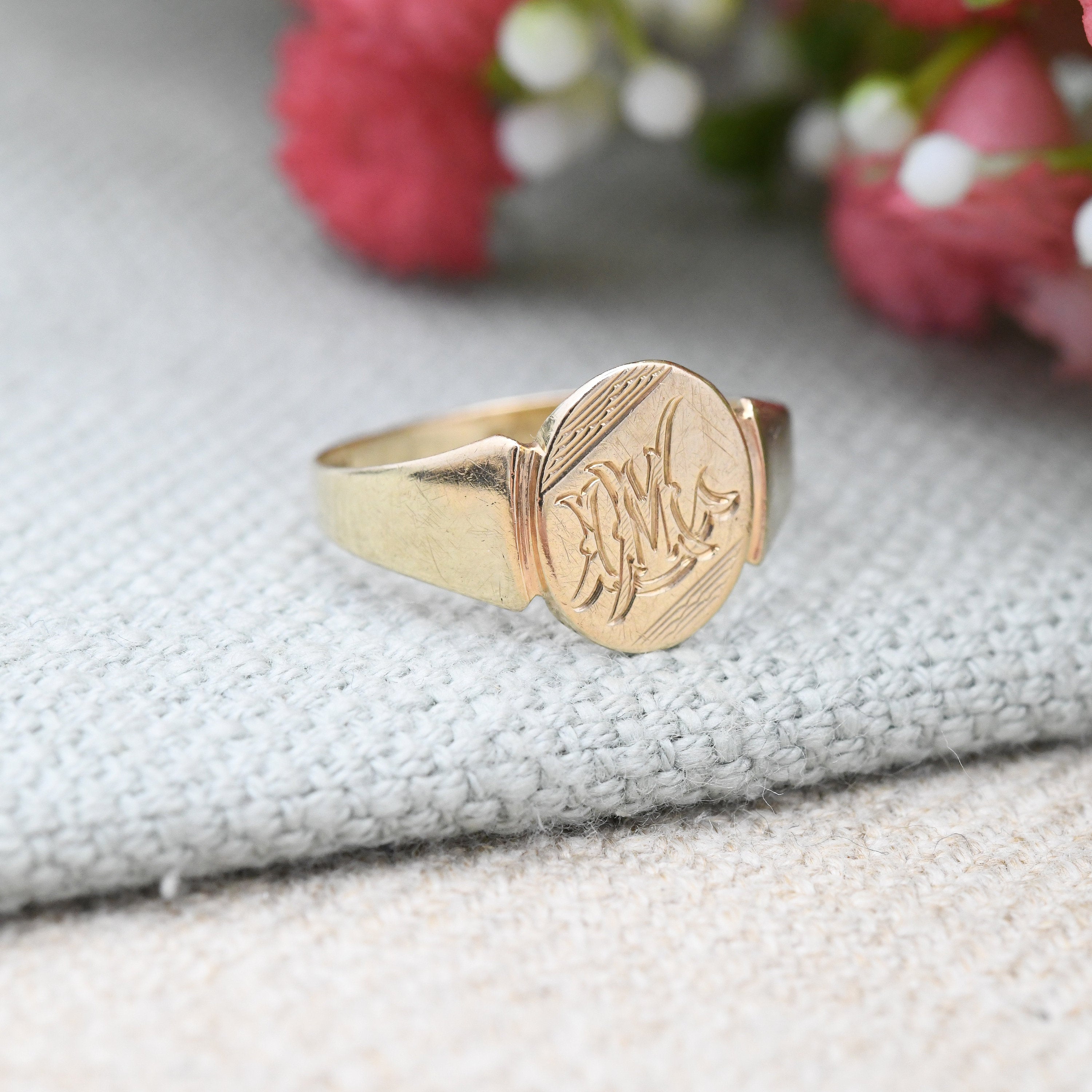 9ct gold signet shops ring