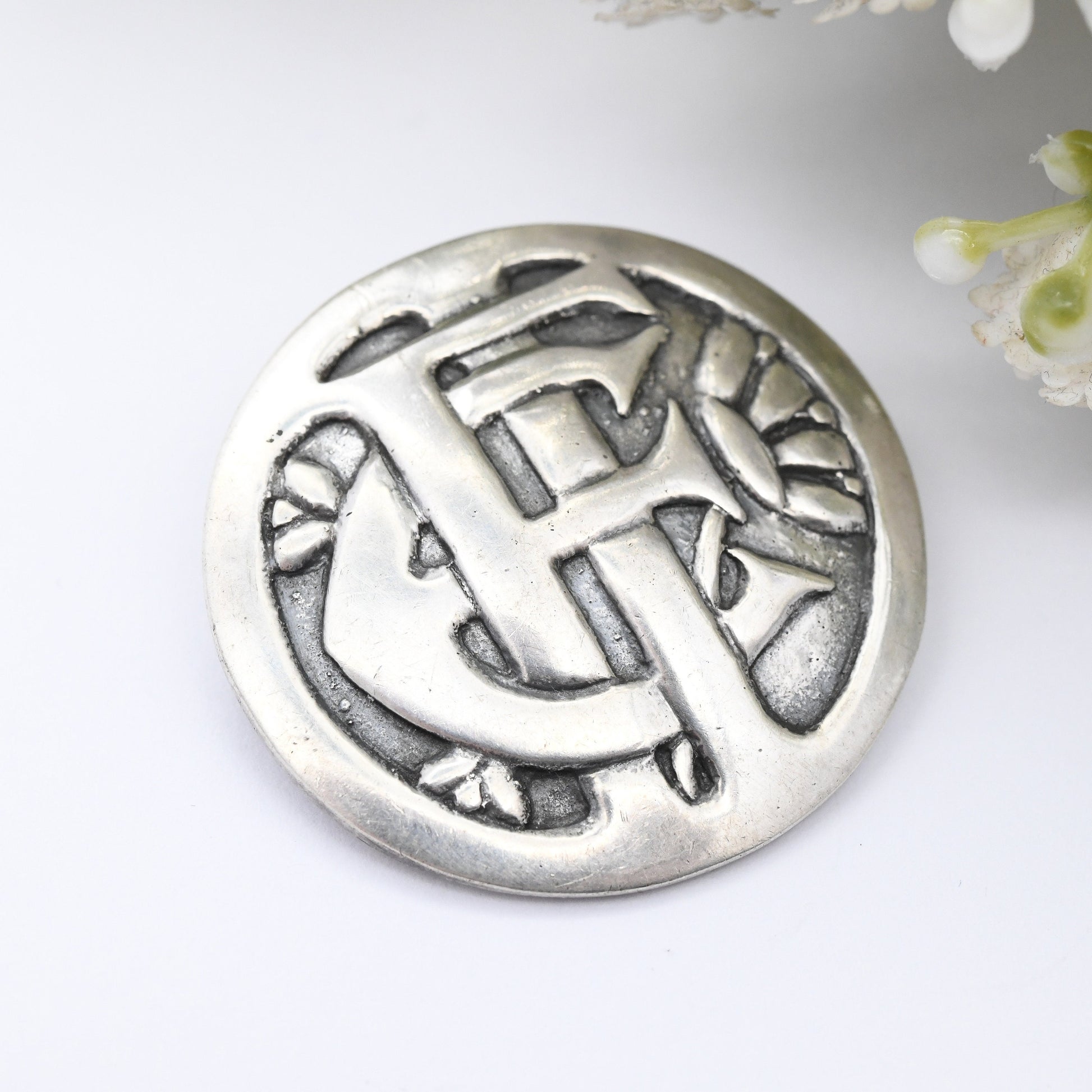 Antique Monogram Brooch Victorian Entwined Letters - Sentimental Name Jewellery | Pretty Gift Calligraphy EFI