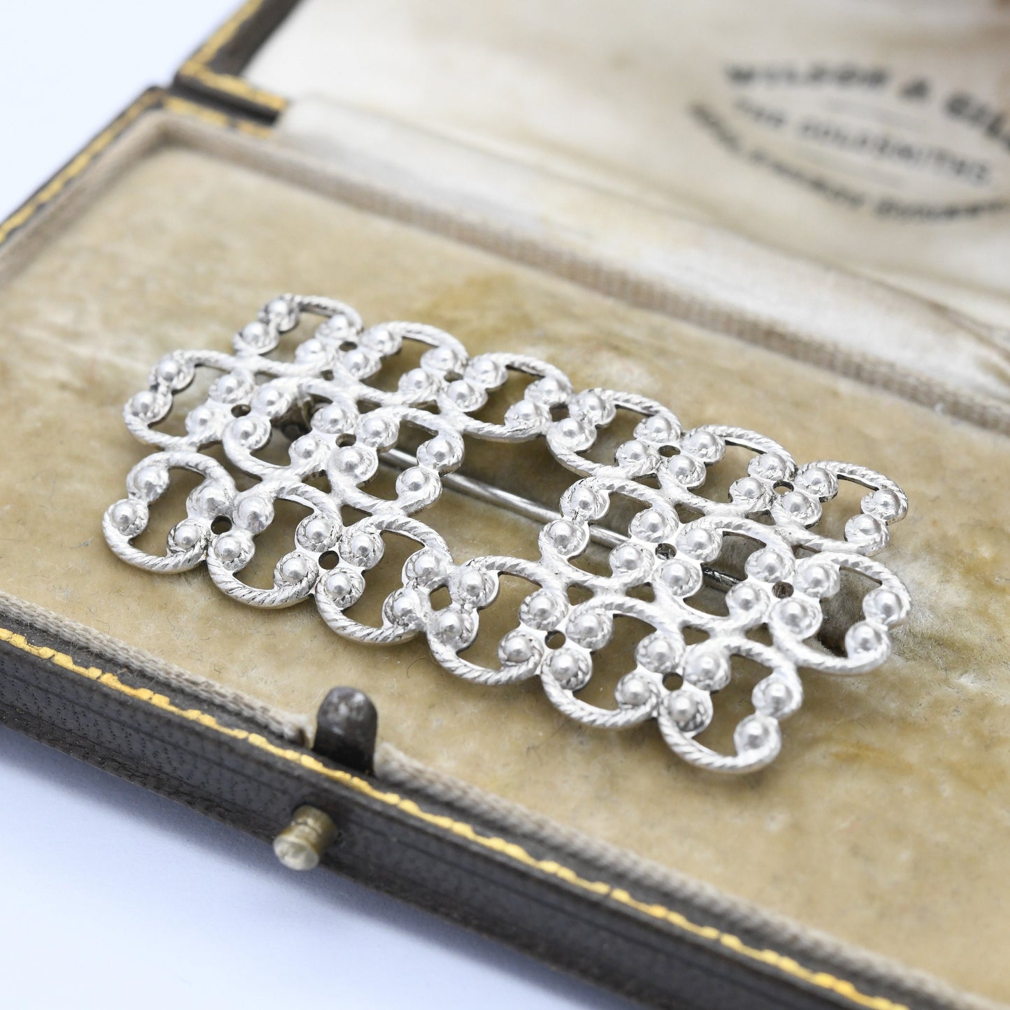 Vintage Scandinavian Silver Brooch with Openwork Cannetille Rope Twist Design - Mid-Century Scandi Silver Jewellery