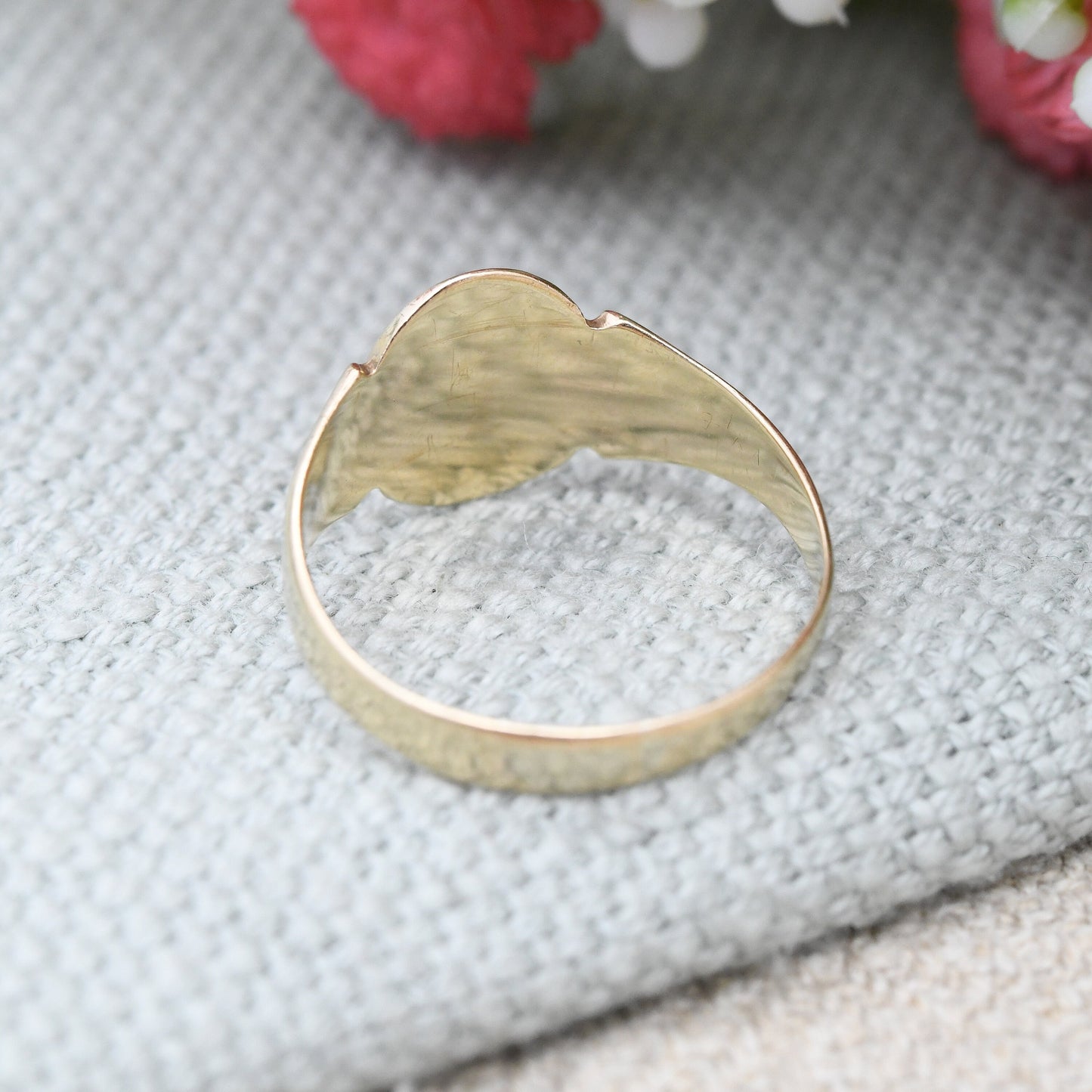 Vintage 9ct Gold Monogram Signet Ring 1955 - Mid-Century Engraved Initial Ring | Unisex Gold Pinkie Ring | UK Size - L | US Size - 5 3/4