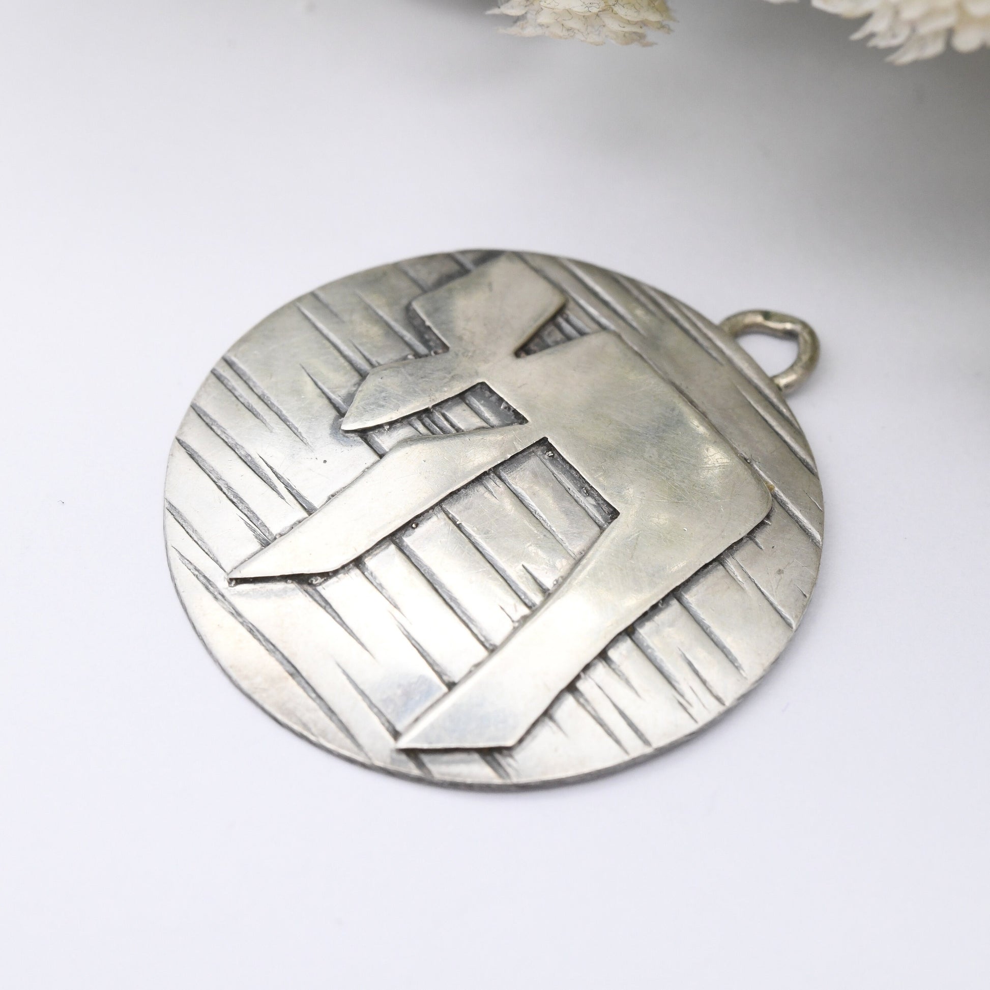 Vintage Israel Sterling Silver Chai Symbol Pendant - Hebrew Hai Life Jewellery | Mid-Century Israeli Silver