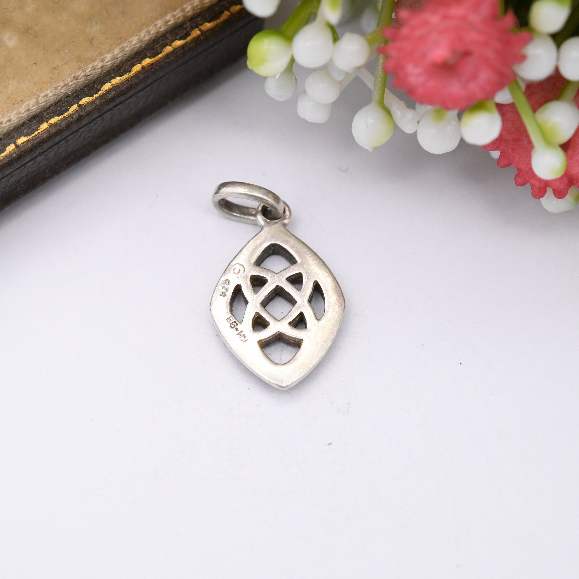 Vintage Sterling Silver Quatrefoil Celtic Knot Pendant by Kit Heath - British Designer 1990s Jewellery | Small Pendant for Charm Necklace