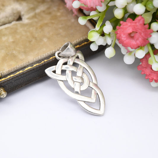 Vintage SOL D'OR Sterling Silver Celtic Knot Pendant - Minimalist Solid Silver Jewellery