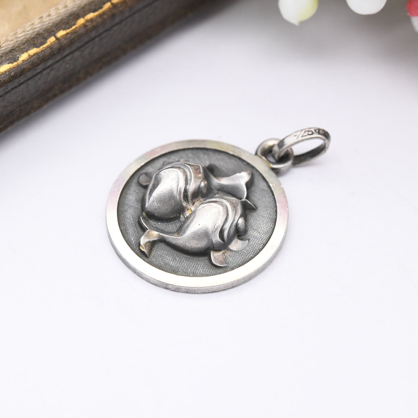 Vintage Sterling Silver Pisces Pendant 3D - Two Fish Astrological Zodiac Star Sign | Mid-Century 1970s | February March Birthday Gift