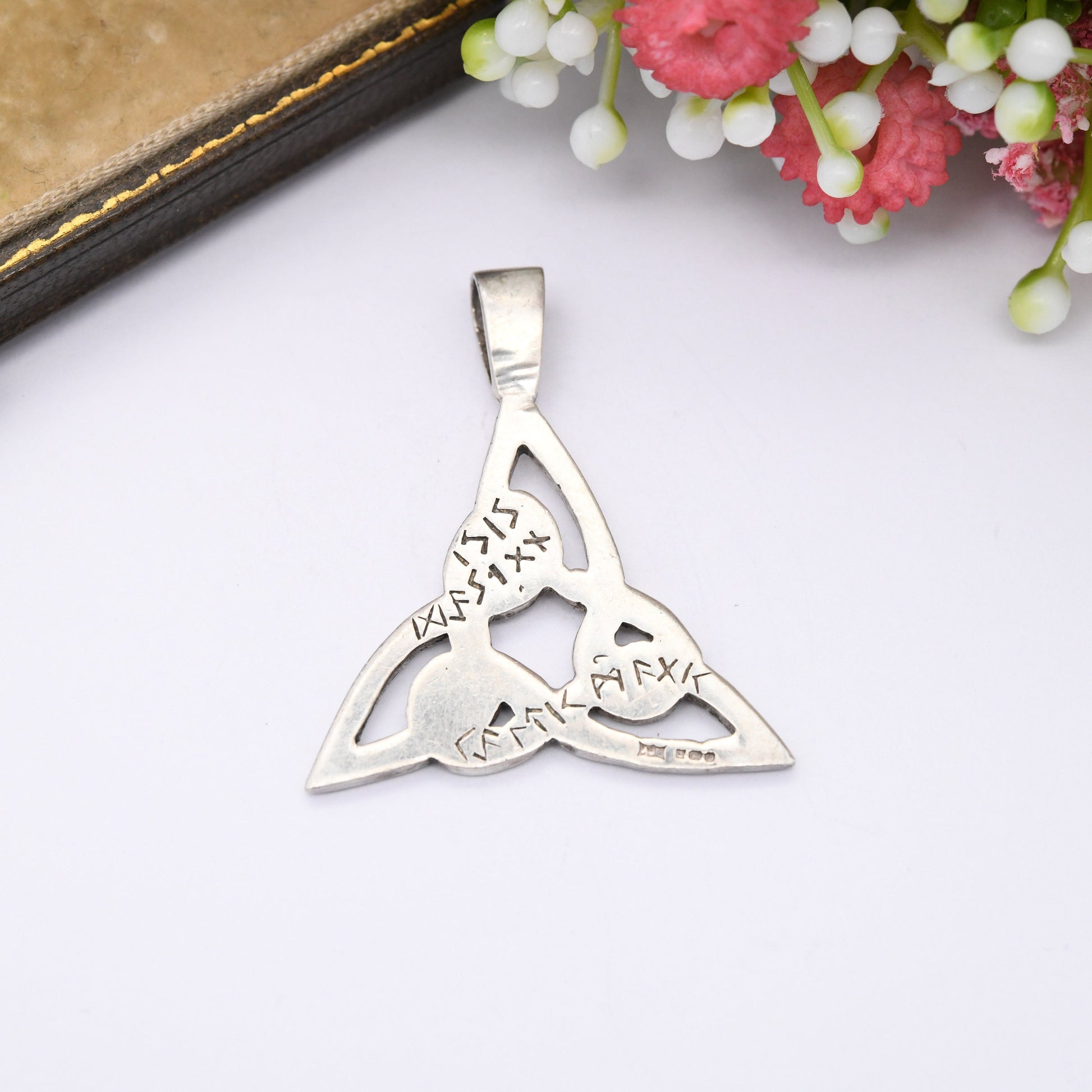 Vintage Sterling Silver Triquetra Rune Pendant by A J Poole AJP 1993 - Celtic Triquetra | Ancient Runic Alphabet