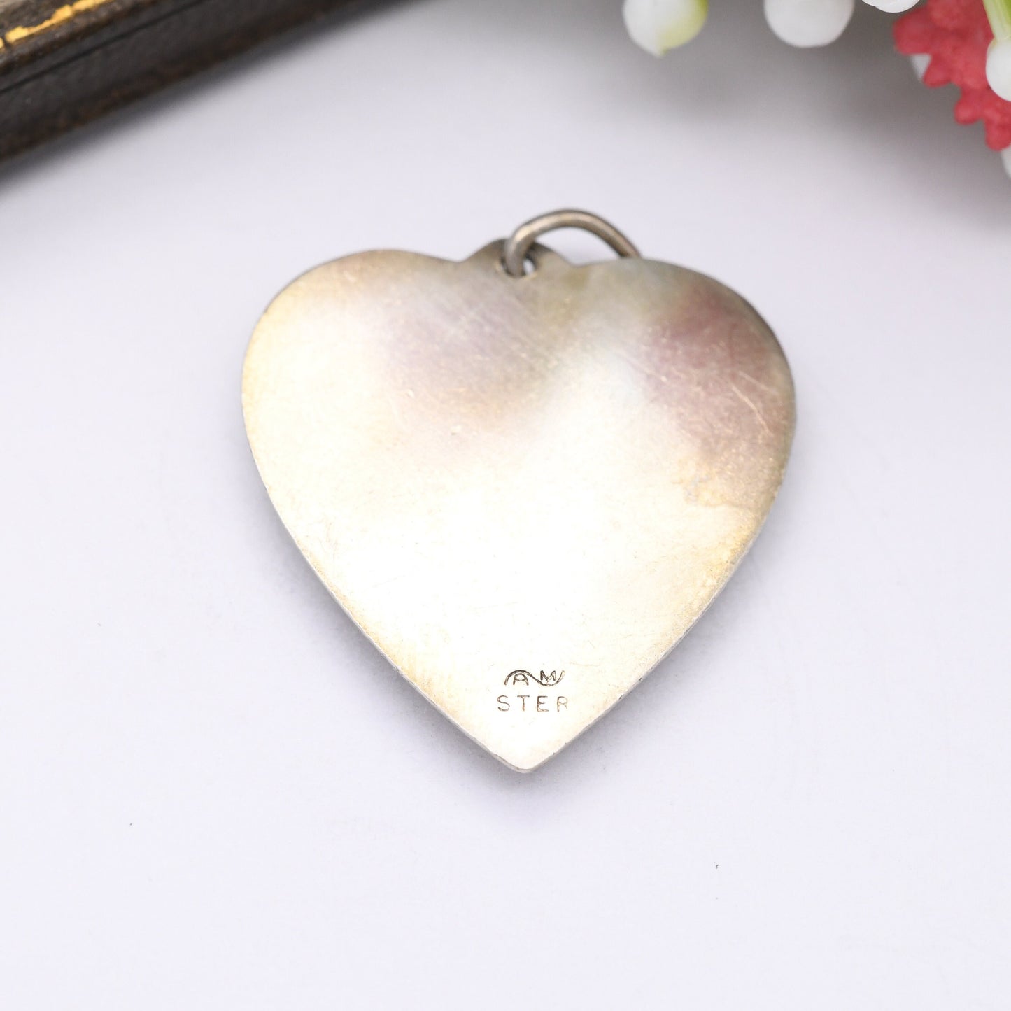 Vintage Sterling Silver I Love You Pendant Heart Shaped - Cute Valentine's Day Gift | Statement Love Heart Necklace | Sentimental Jewellery