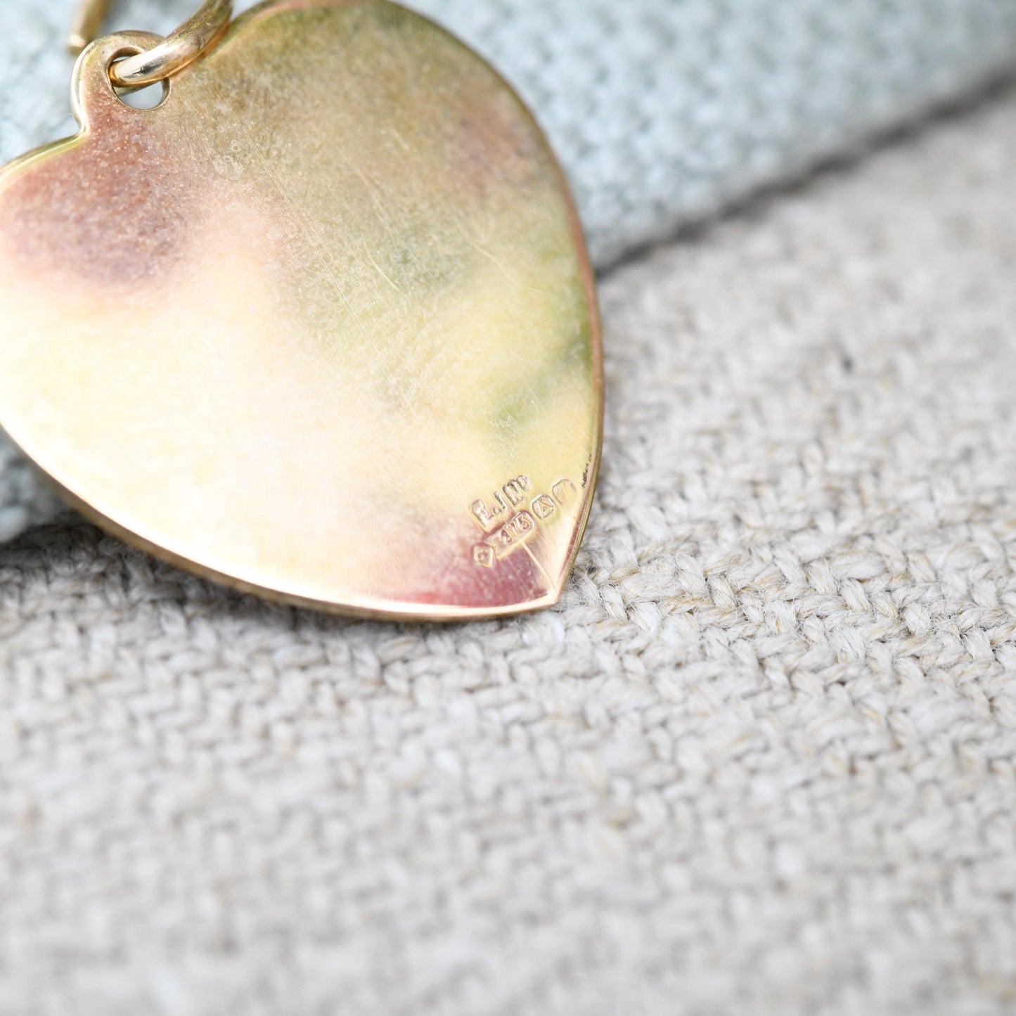 Vintage 9ct Gold Love Heart Pendant Charm - Plain Heart Necklace | Sentimental Valentine's Gift for Charm Necklace Stack