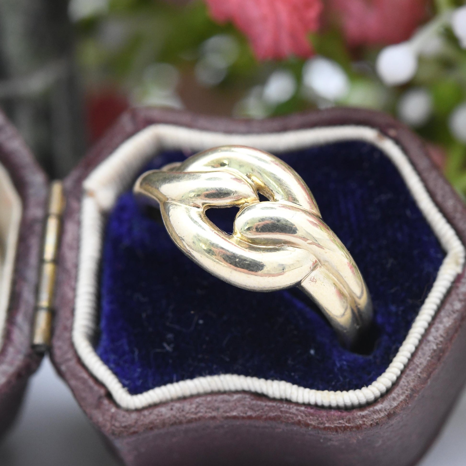 Vintage 9ct Gold Chunky Knot Ring 1994 - 1990's Woven Band Rope Twist | Y2K Jewellery Unisex Gift | UK Size - O | US Size - 7 1/4