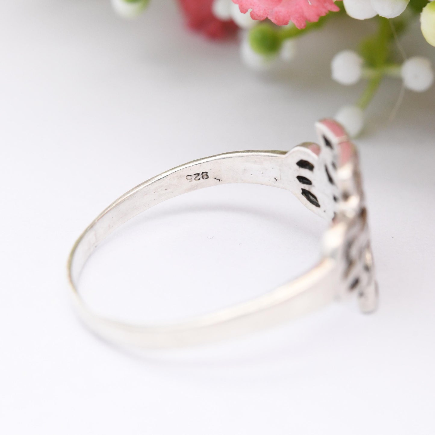 Vintage Sterling Silver Celtic Knot Ring - Large Knot Minimalist Ring Unisex Design Middle Finger Ring | UK Size - Y 1/2 | US Size - 12 1/4