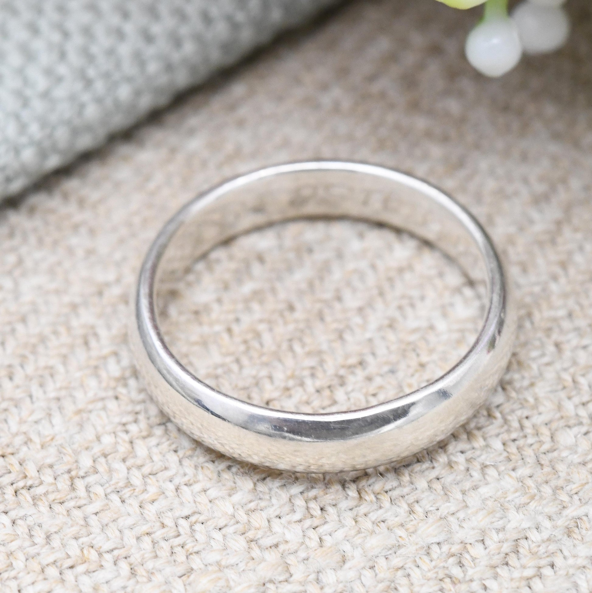 Vintage Sterling Silver Band Ring Engraved A Promise is Forever - Minimalist Stacking | Hidden Message | UK Size - K 1/2 | US Size - 5 1/2