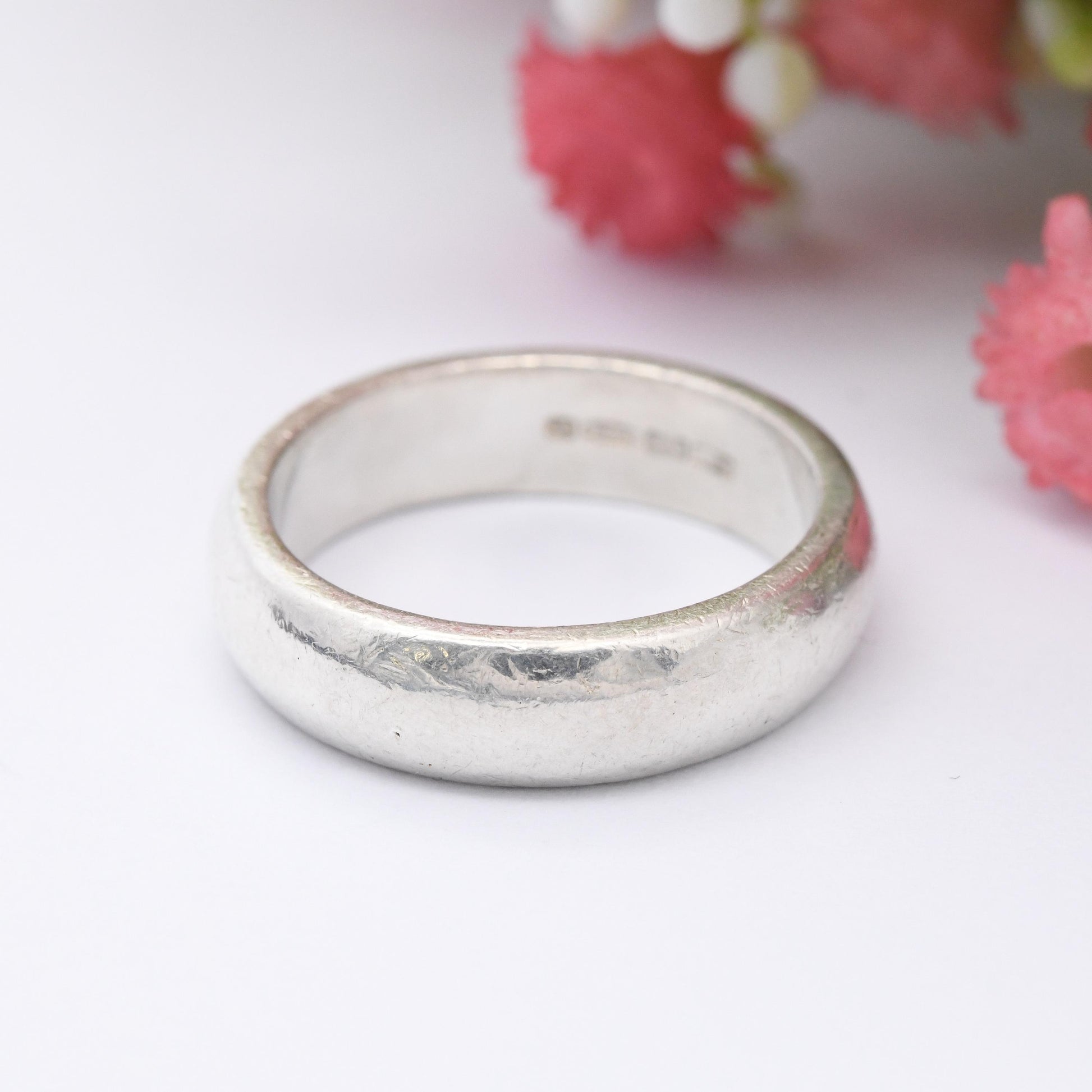 Kaleido Sterling Silver Band Ring - Minimalist Stacking Rounded Band | UK Size - P 1/2 | US Size - 7 3/4