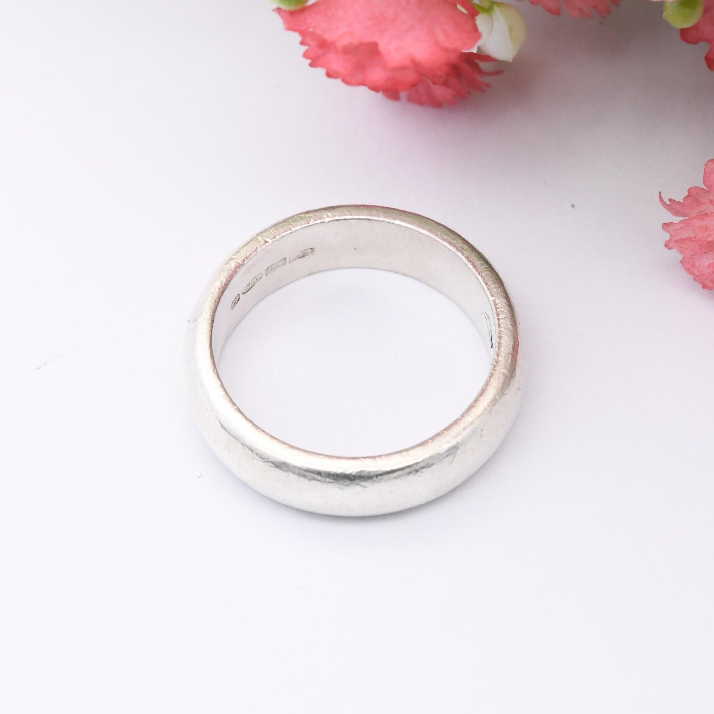 Kaleido Sterling Silver Band Ring - Minimalist Stacking Rounded Band | UK Size - P 1/2 | US Size - 7 3/4