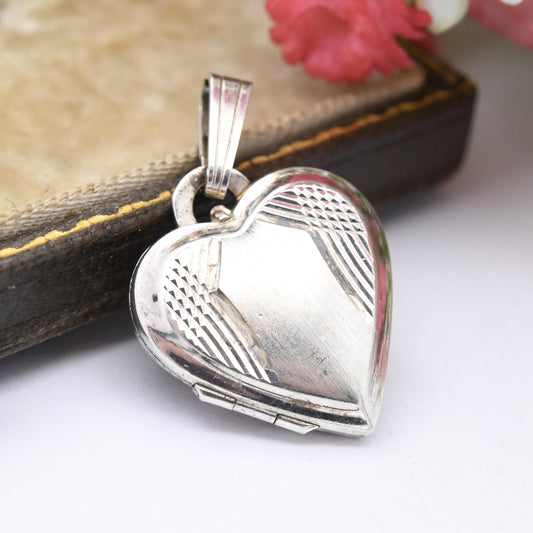 Vintage Sterling Silver Heart Locket Pendant by Kordes and Lichtenfels K&L - Love Heart Shape Locket Pretty Gift for Her