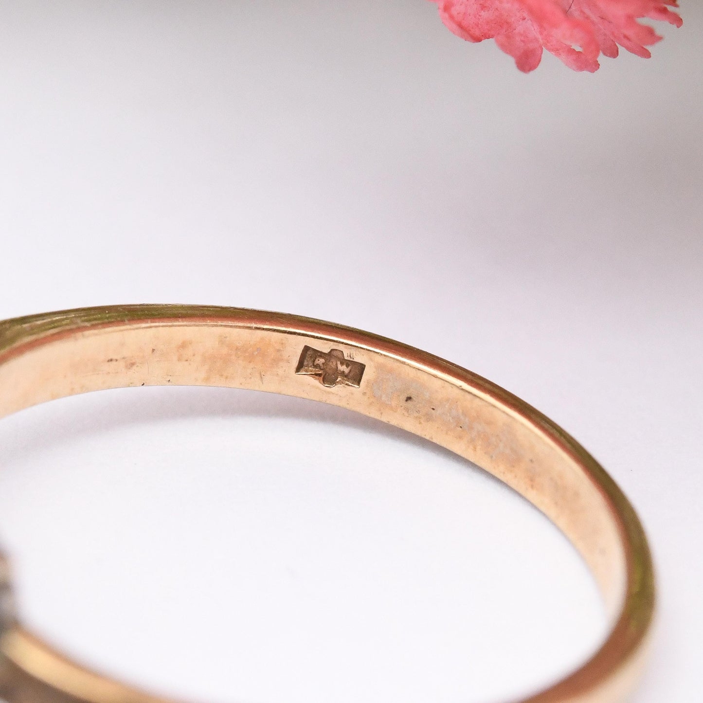 Vintage 9ct Gold Cluster Ring 1970 with Clear Stones - Mid-Century Statement Cocktail Ring | UK Size - O 1/2 | US Size - 7 1/2