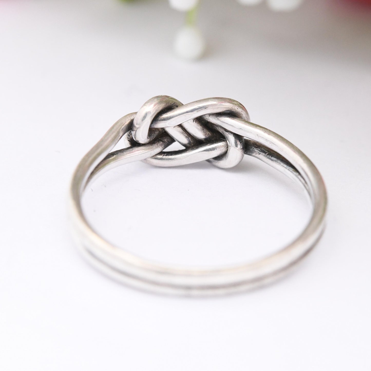 Vintage Sterling Silver Knot Ring- Minimalist Twisted Knot Ring | Puzzle Ring Style | UK Size - O 1/2 | US Size - 7 1/2