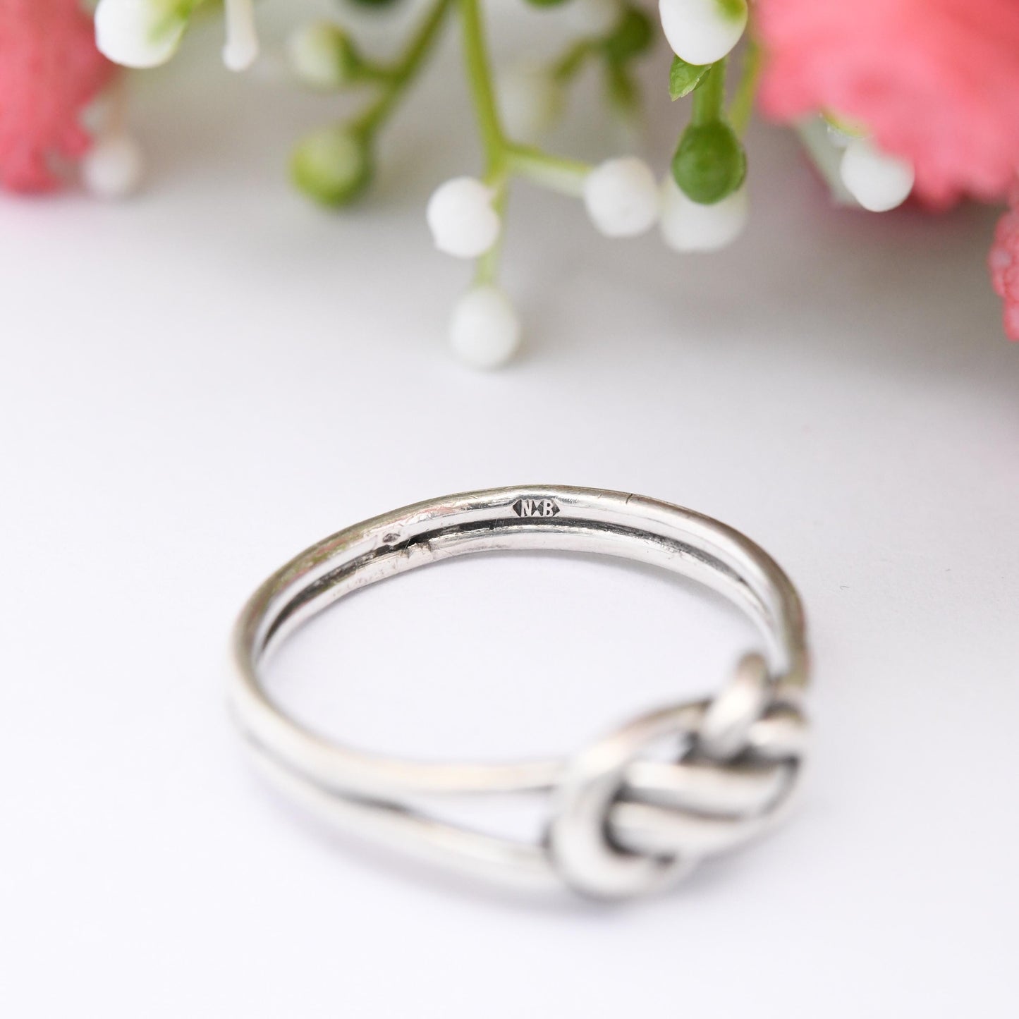 Vintage Sterling Silver Knot Ring- Minimalist Twisted Knot Ring | Puzzle Ring Style | UK Size - O 1/2 | US Size - 7 1/2