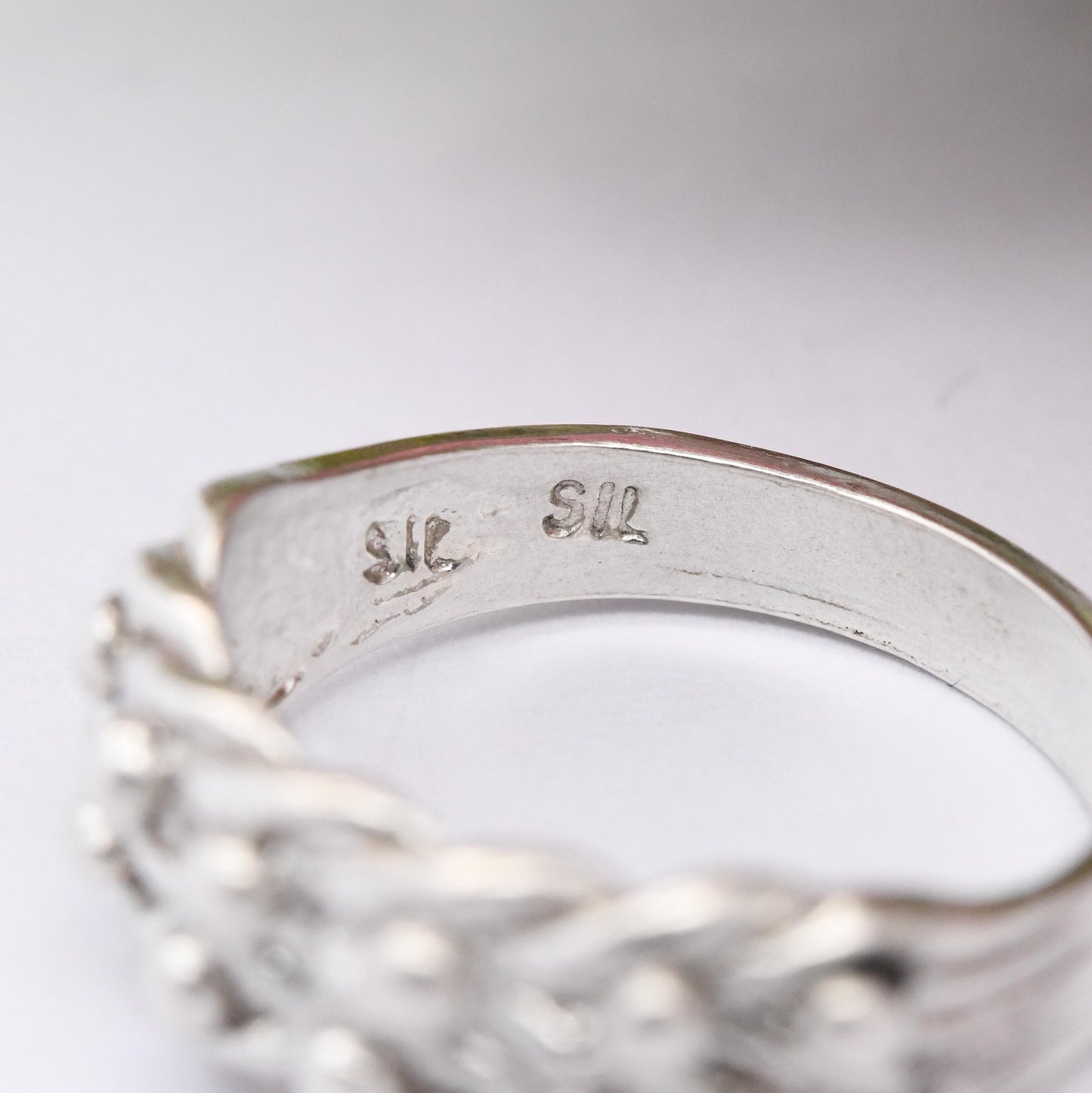 Vintage Sterling Silver Keeper Ring - 2 Rows | Unisex Everyday Silver Band | Sentimental Jewellery | UK Size - K | US Size - 5 1/4